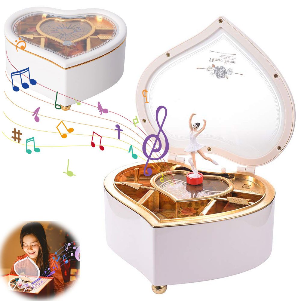 Spieluhr Herzförmige Ballettmusik-Schmuckbox