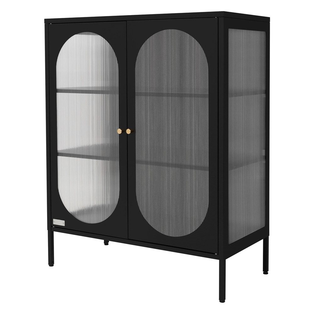 ML-DESIGN Vitrine Buffet Küchenschrank Vitrinenschrank für Geschirr Staurau günstig online kaufen