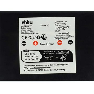vhbw kompatibel mit Stiga Autoclip 45085, 45089, 45086 Akku Li-Ion 3000 mAh (25,2 V)