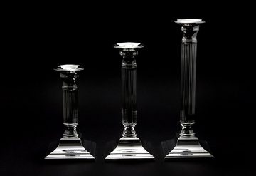 Brillibrum Kerzenständer Design Kerzenständer Versilbert Für Stabkerzen Kerzenleuchter Silber Eckig Kerzenhalter