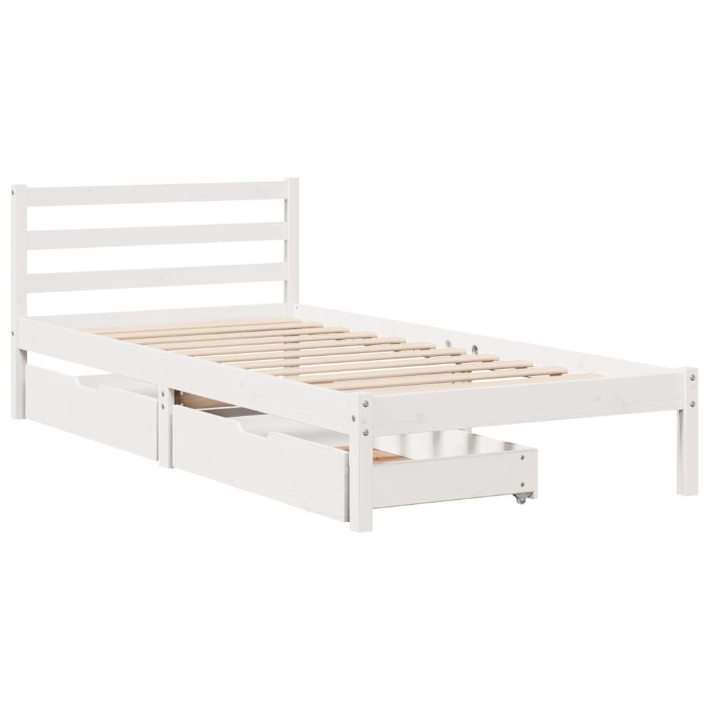 vidaXL Bett Massivholzbett ohne Matratze Weiß günstig online kaufen