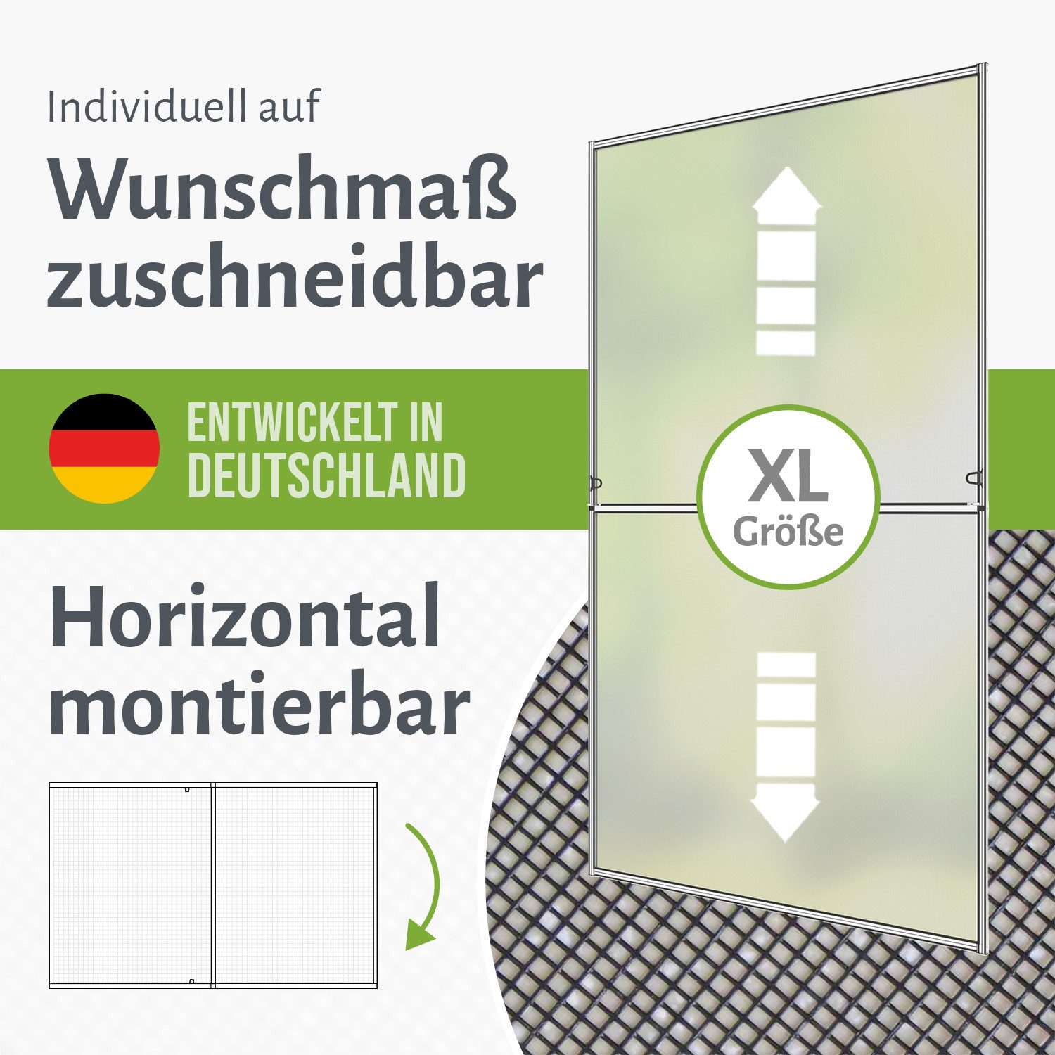 empasa Insektenschutz-Fensterrahmen "MASTER SLIM XL", Fliegengitter Fenster 100 x 220 cm – Bild 3 von 5