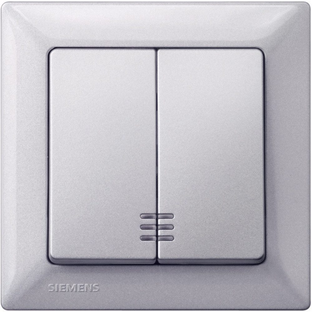 SIEMENS Steckdose Siemens Schalterprogramm 1fach Rahmen Delta Aluminium (Metallic) 5TG2
