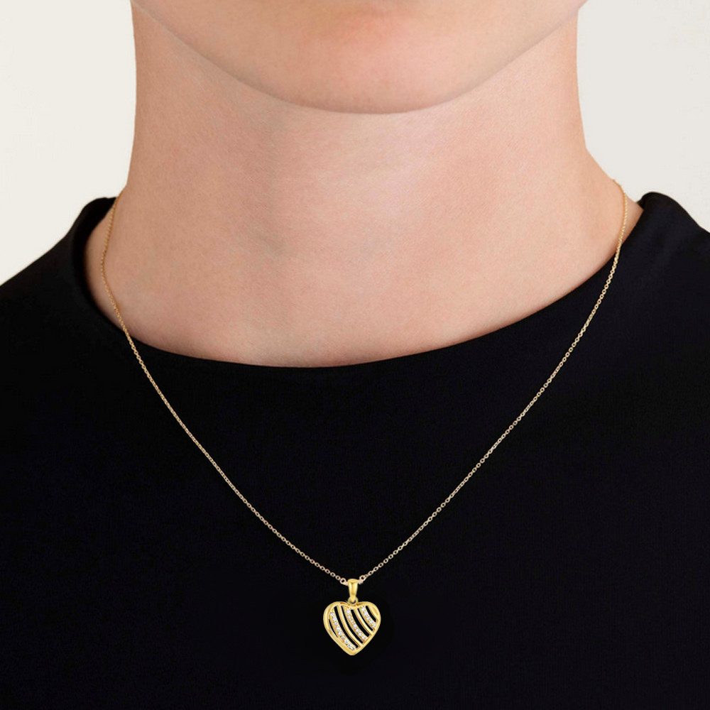 Limana Herzkette Herzkette Damen Silber 925 gold Kette mit Herz Anhänger Fr günstig online kaufen
