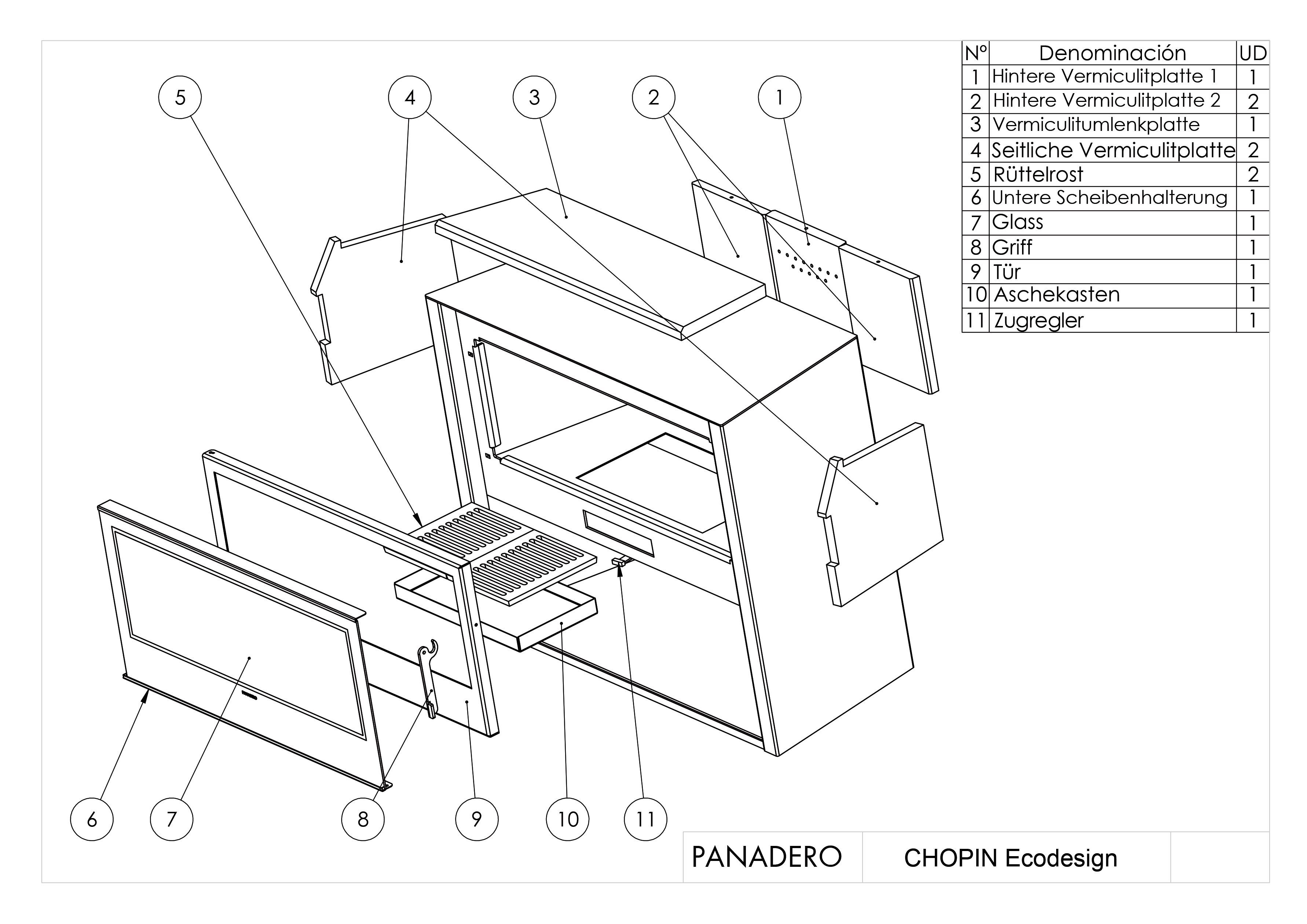 Panadero Kaminofen Kaminofen Chopin Ecodesign, 8,9 kW, Zeitbrand