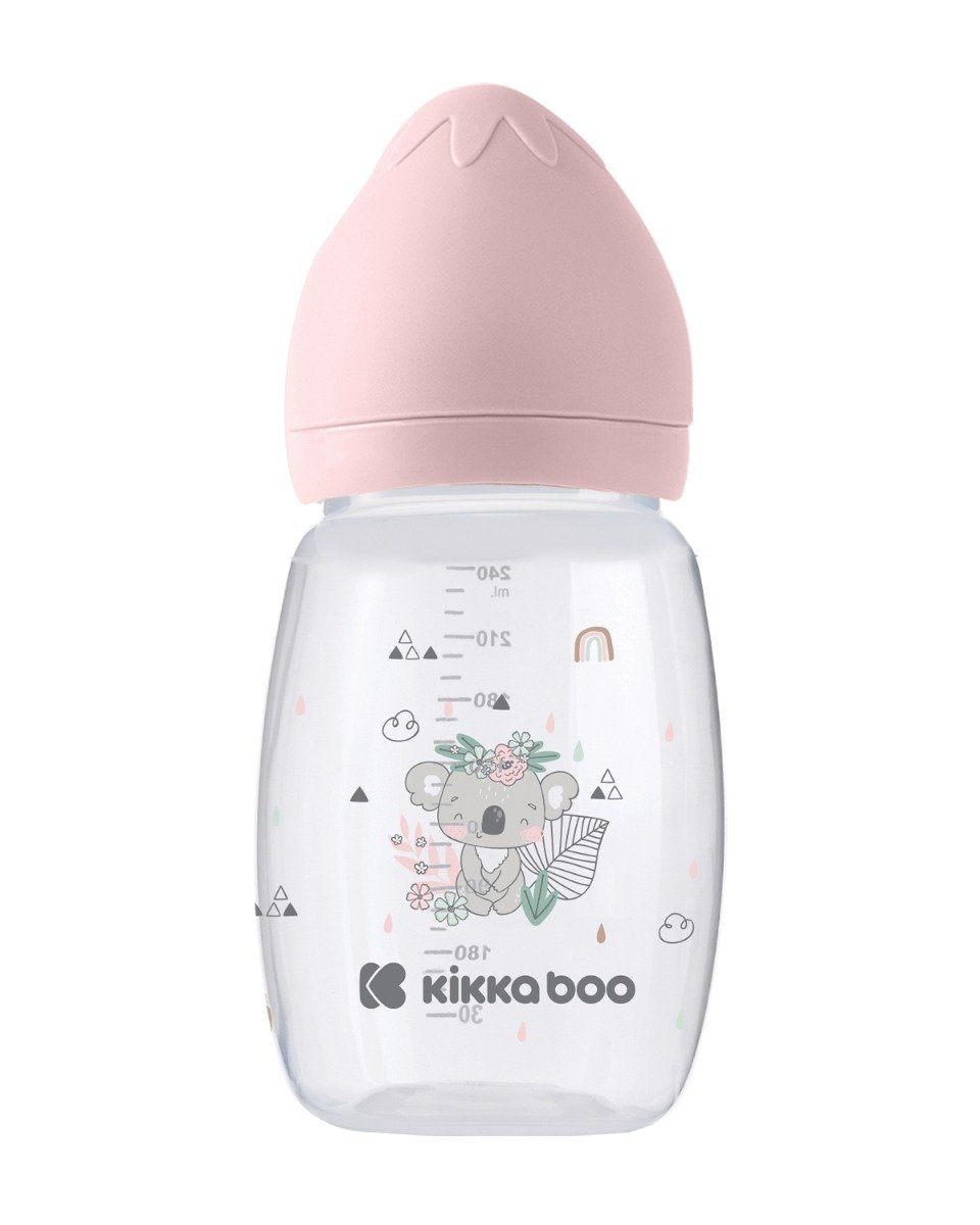 Anti-Kolik Savanna Monaten ab Größe Kikkaboo Babyflasche M 260 Babyflasche 3 rosa ml, Silikonsauger