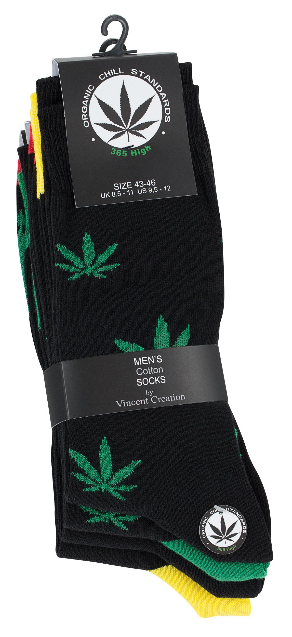 Vincent Creation® Socken angenehmer Socks in "365 (4-Paar) High" Weed Baumwollqualität