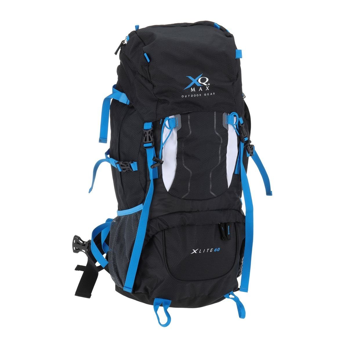 Rückensystem Wandern Trekkingrucksack Wanderrucksack Rucksack, 60L Wanderrucksack XQMAX blau mit verstellbarem