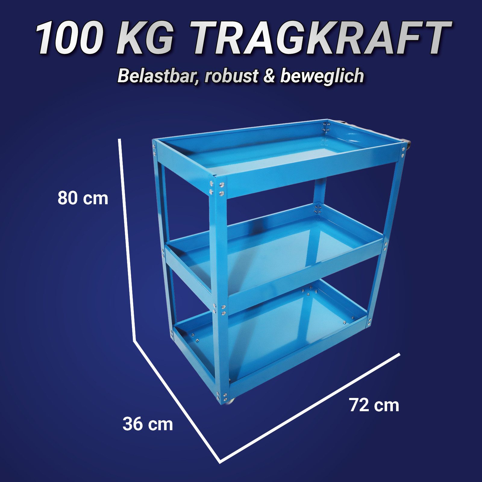 Bituxx Werkstattwagen Bituxx Werkstattwagen 3 Ebenen, (MA-19431), integrierter Griff