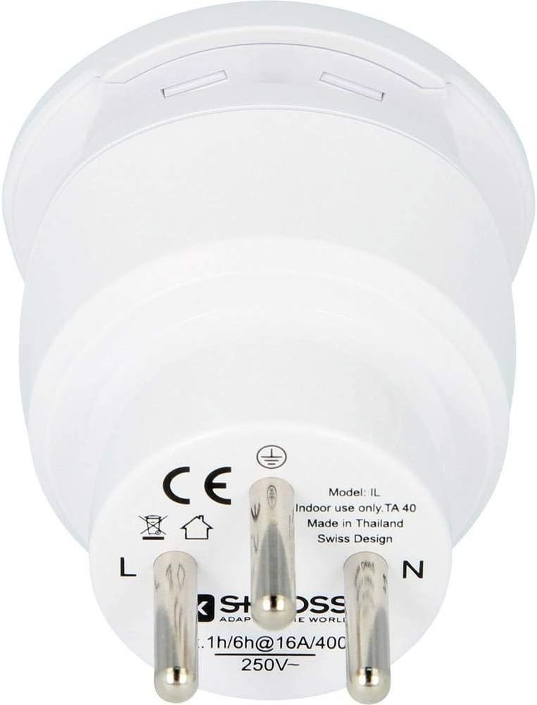 SKROSS Combo World Reiseadapter EU Israel Steckdosenadapter Reise Stecker Reiseadapter Type-F zu Type-F, Steckdosenadapter Adapter Reisestecker Universal Reisea – Bild 4 von 5