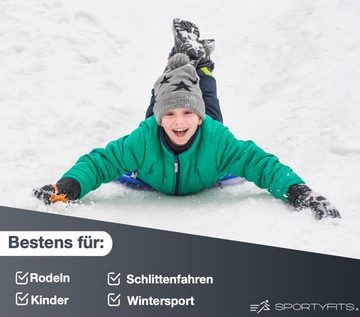 Sportyfits® Schneerutscher 4er Set Schlitten Bob blau & rot - für Kinder zum Porutschen (4-tlg), 2 Farben pro Set