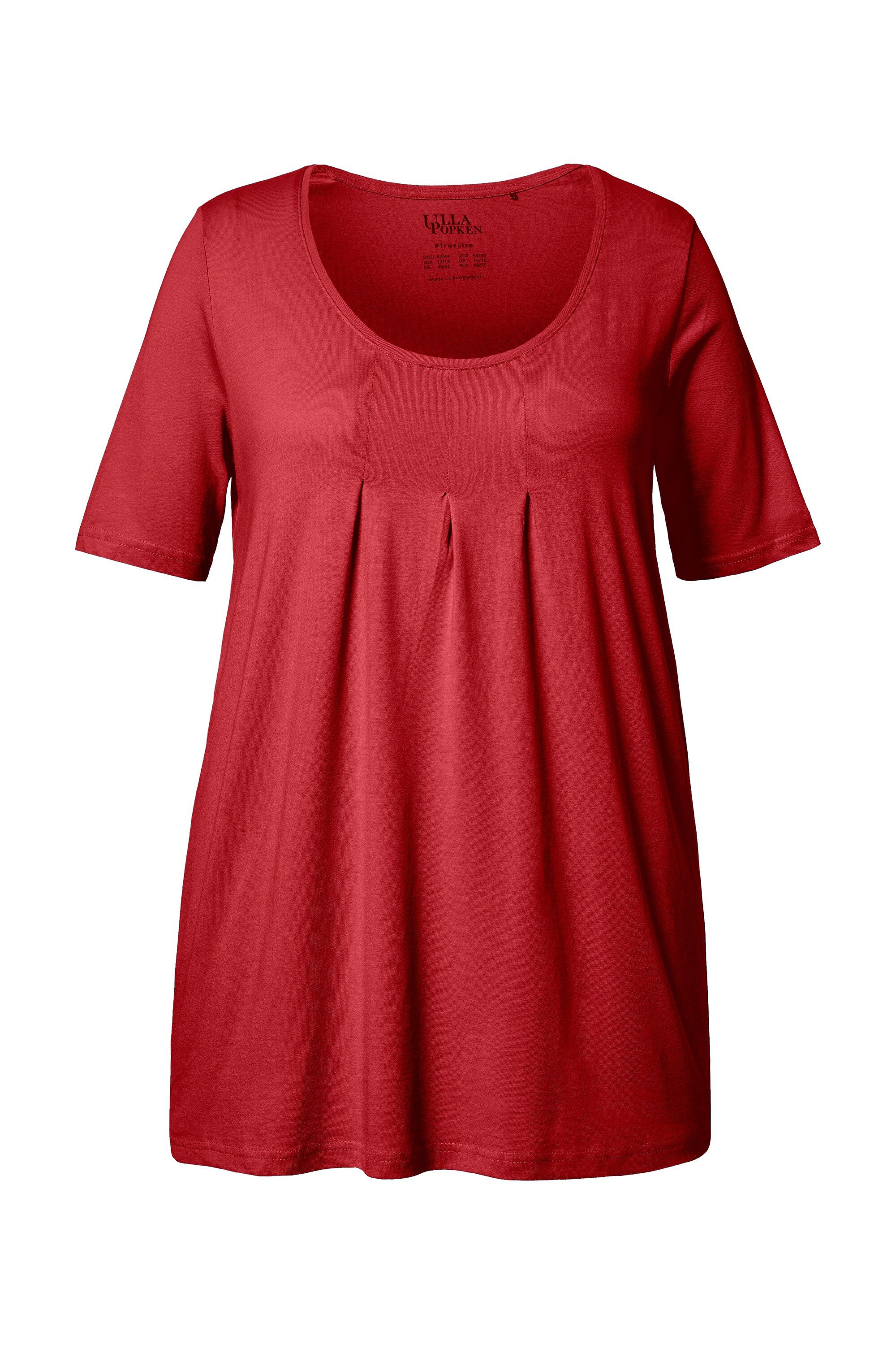 Ulla Popken T-Shirt T-Shirt Zierfalten A-Linie günstig online kaufen