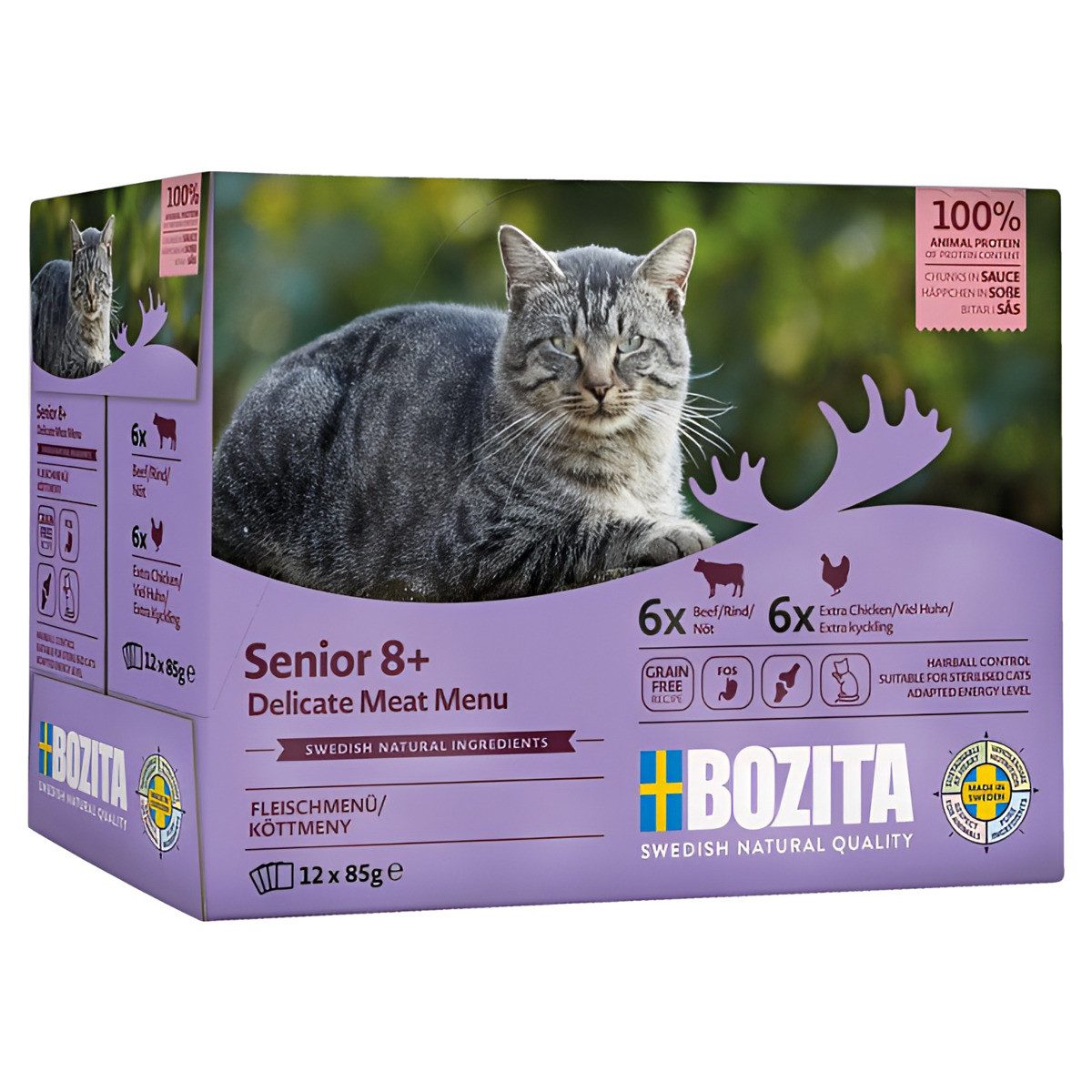 Bozita Multipack Senior 8+ 12 x 85 g, Nassfutter für: Katze