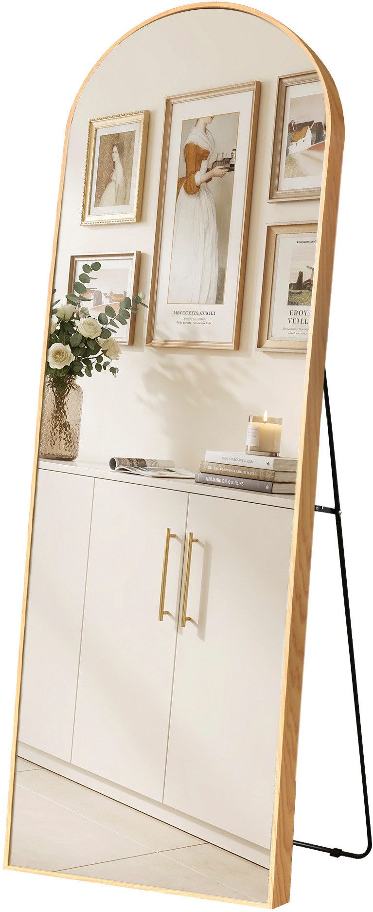 OTTO home Spiegel Standspiegel Addrik, wahlweise in 2 Größen 150x40cm oder 180x60cm (als Wandspiegel und Standspiegel einsetzbar, Rahmen aus Metall), Ganzkörper – Bild 3 von 5