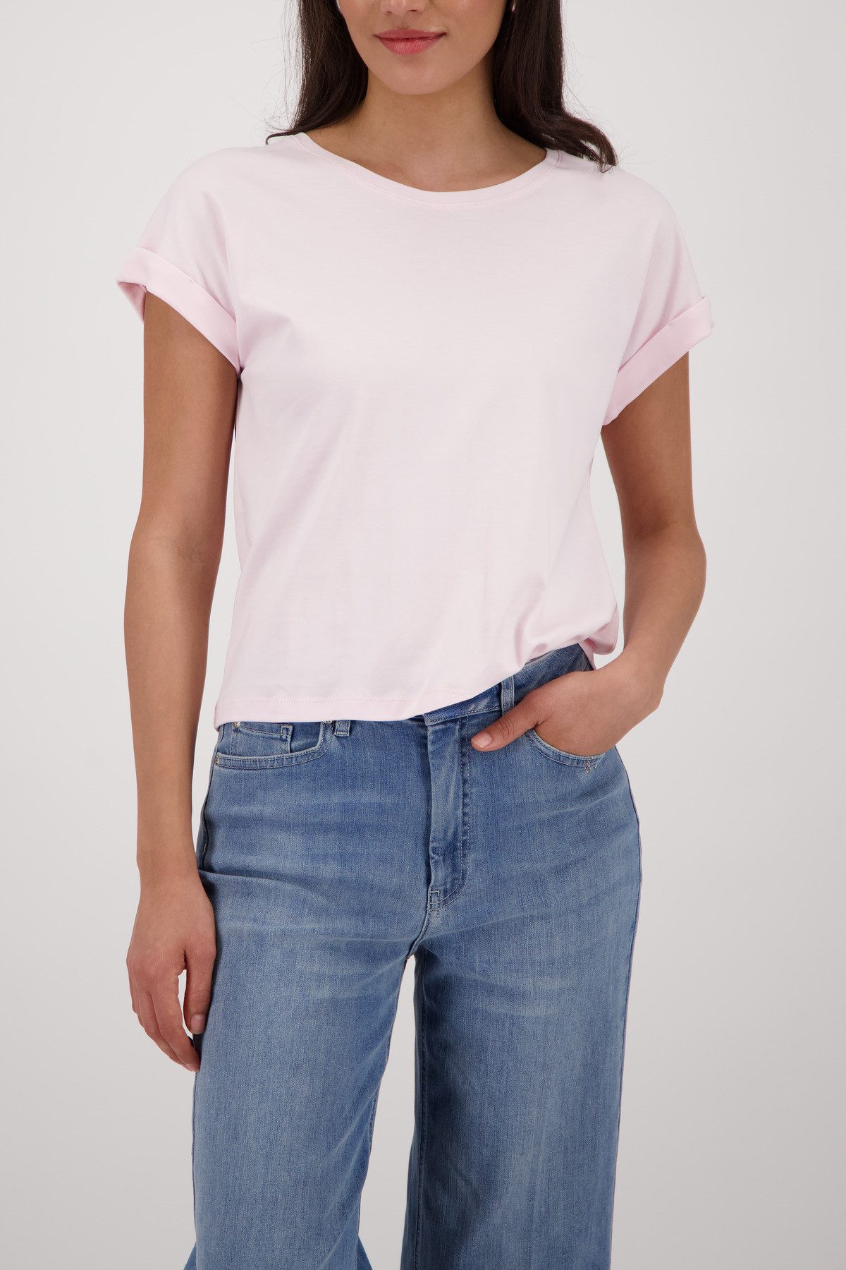 Monari T-Shirt Shirt Basic Pima Regular fit mit Rückenfalte