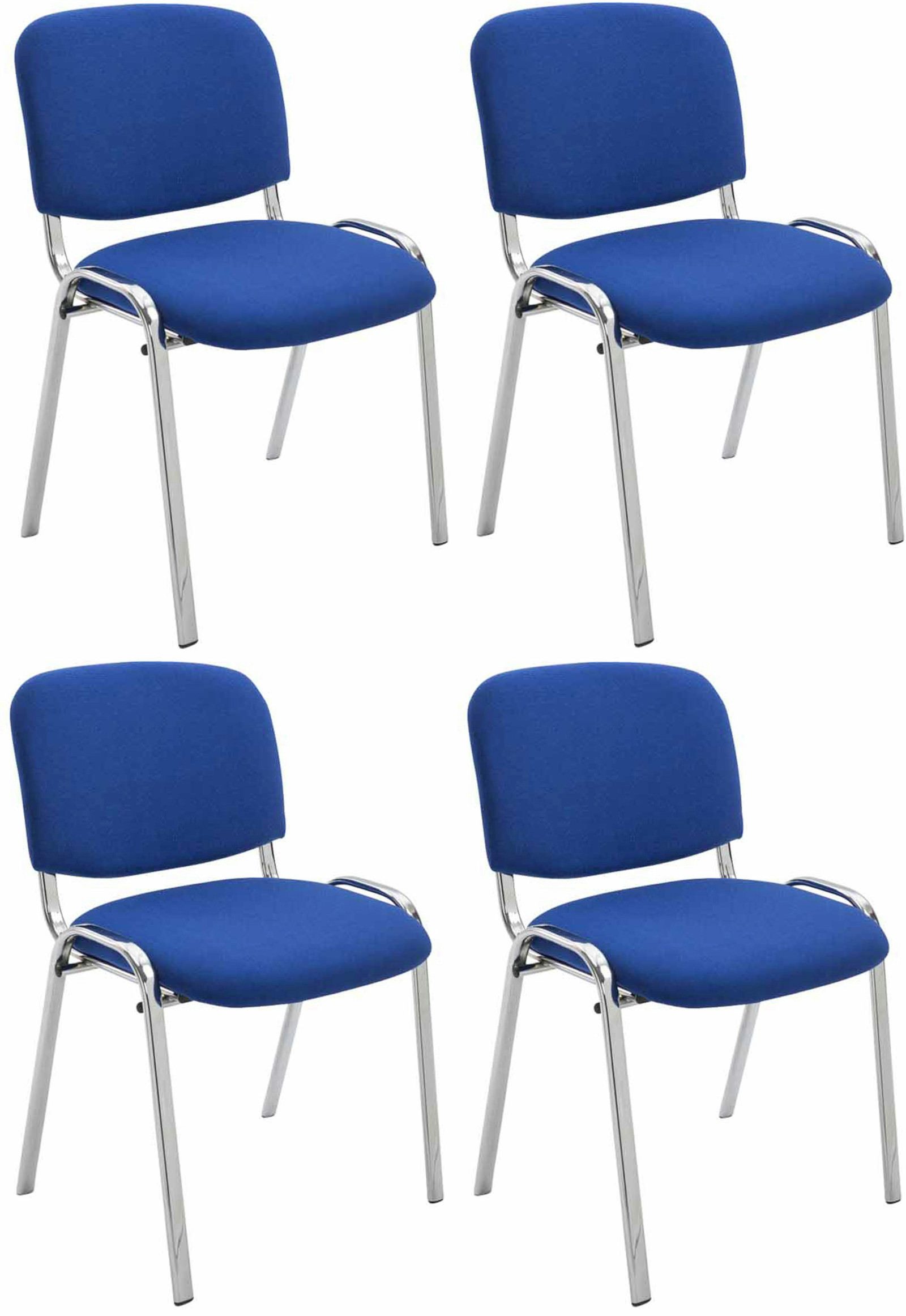 CLP Besucherstuhl Ken Stoff (4er Set), stapelbar, Chrom-Optik