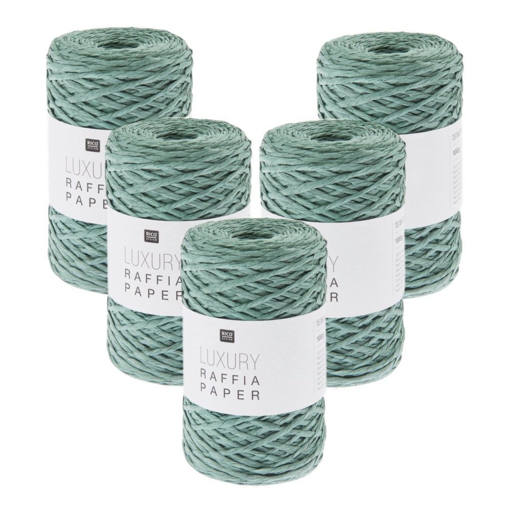 Rico Design 5 x RICO LUXURY RAFFIA PAPER Häkelwolle, 210 m