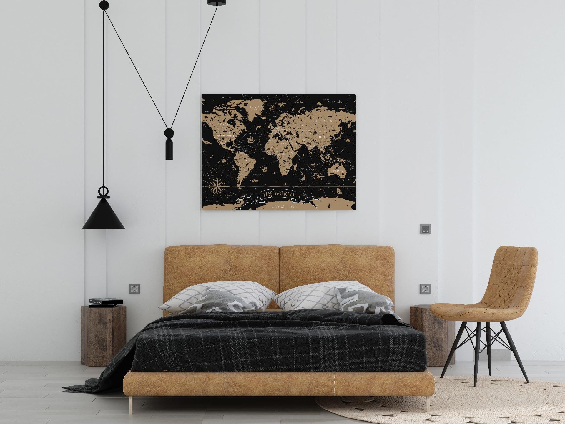 framed concept Leinwandbild als Weltkarte Kork-Pinnwand, pinne Deine Reisen günstig online kaufen