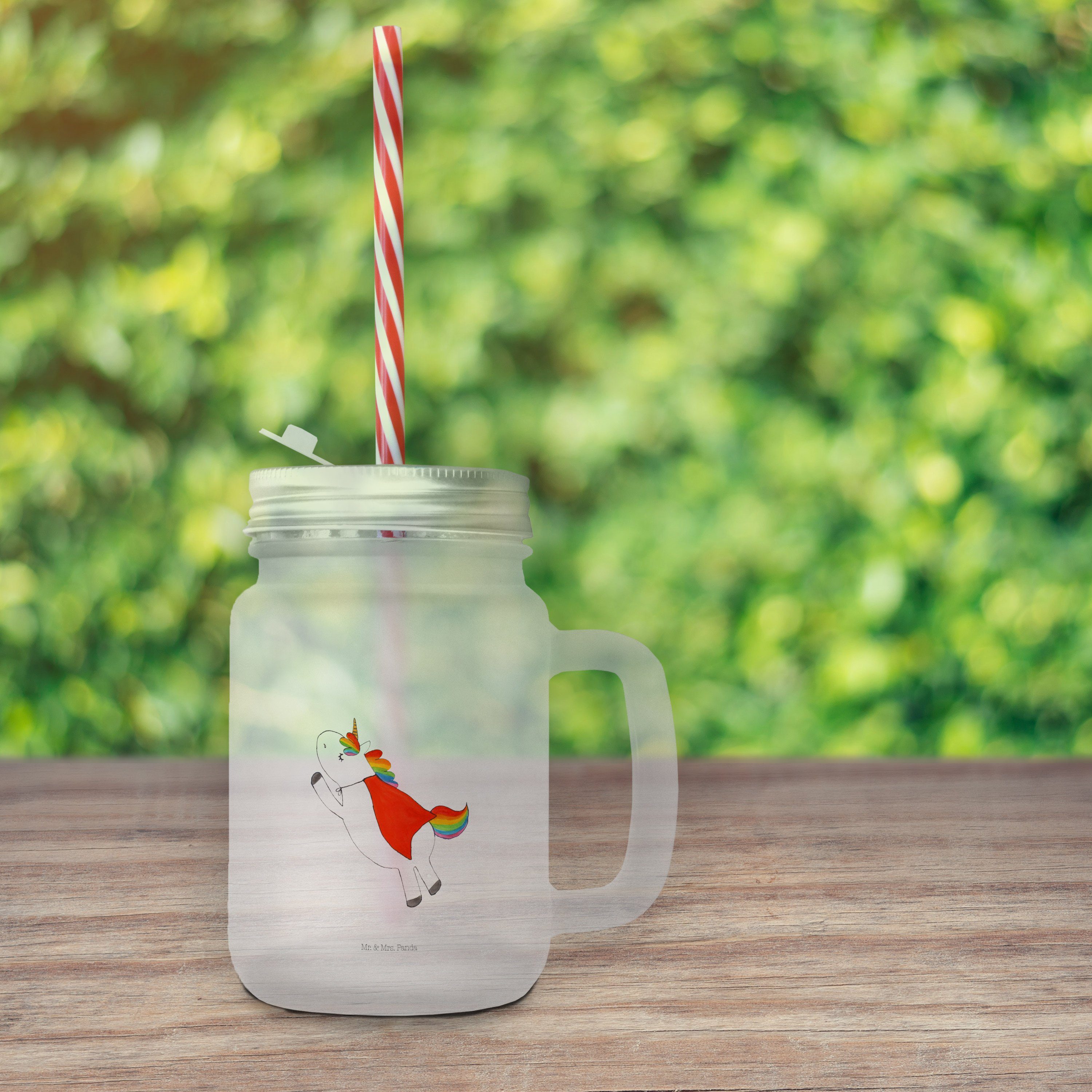 Mr. & Mrs. Panda Cocktailglas Einhorn Super, Glas, Transparent, Einhörner, Unicorn, Freundin, Glas, Premium Glas, Freundin Wiederverwendbares Trinkglas Einhörner