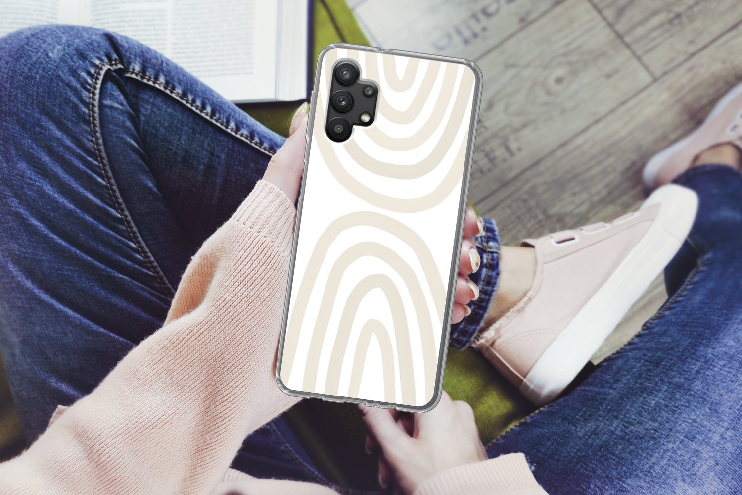 MuchoWow Handyhülle für Samsung Galaxy A32 5G Regenbogen - Pastell - Design - Abstrakt, Smartphone-Bumper, Print, Handy Schutzhülle Dünn