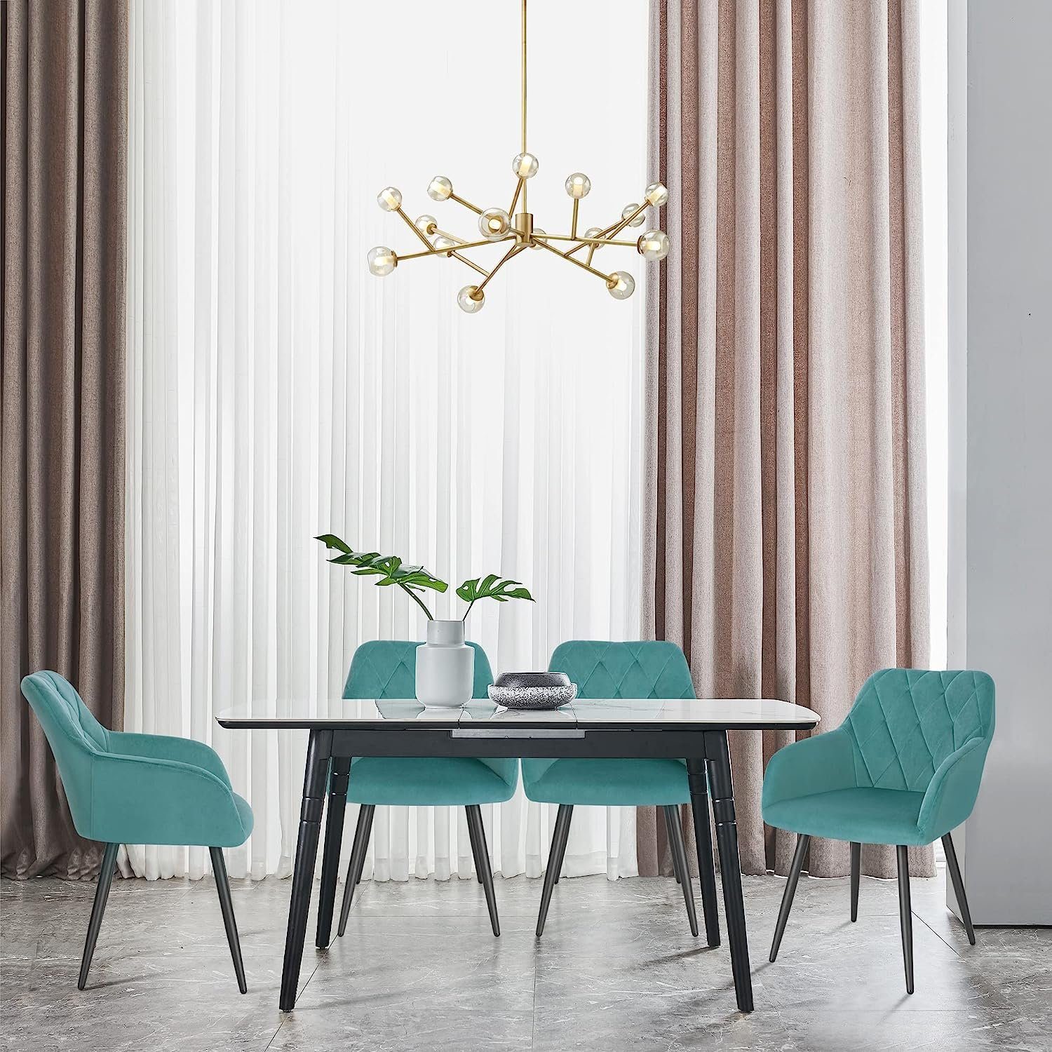 Woltu Esszimmerstuhl (6 St), Sessel mit Armlehne Rückenlehne mit Metallbein günstig online kaufen