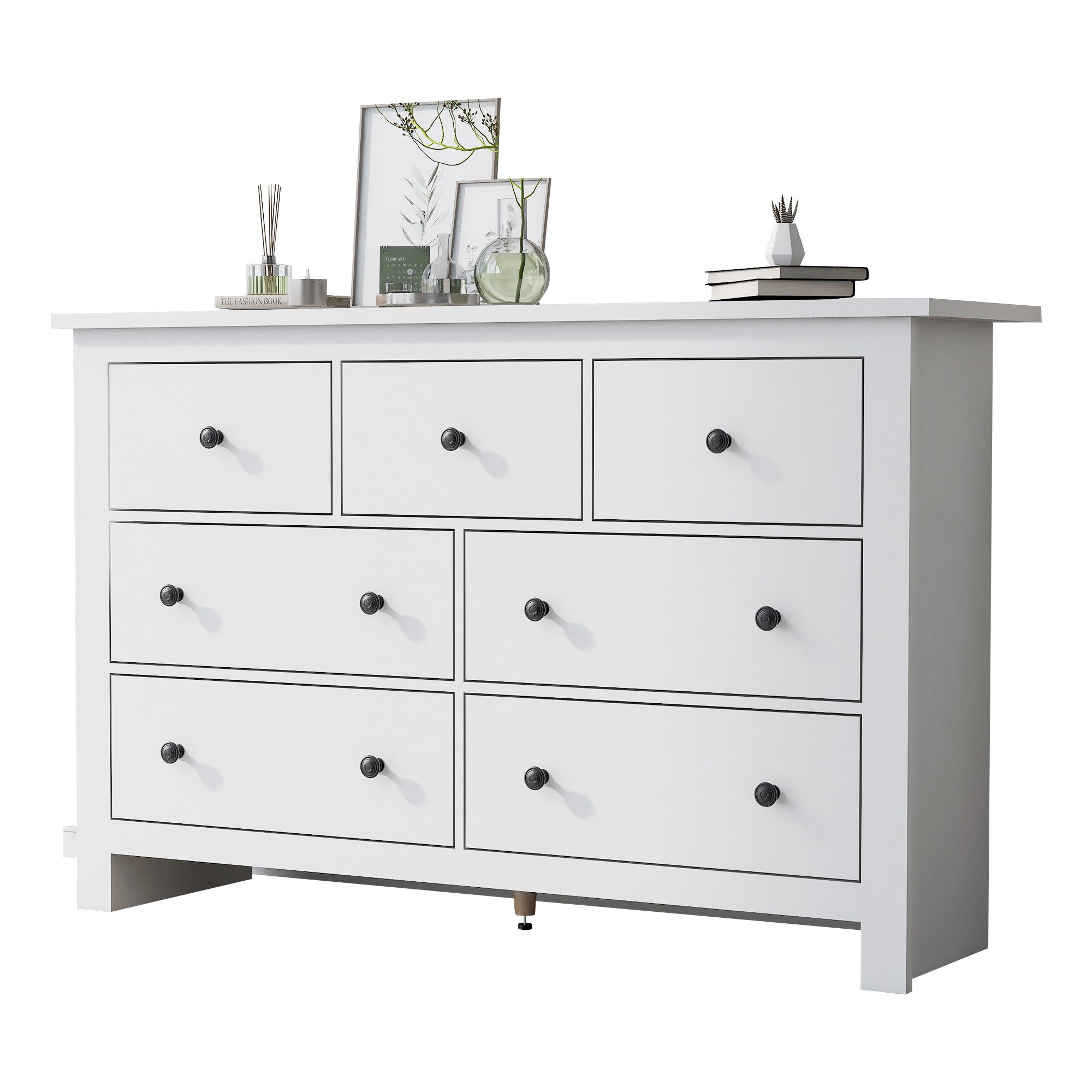 KLAM HOME Kommode Sideboard Küchenschrank Beistellschrank Aufbewahrungsschrank, Anrichte Standschrank für Wohnzimmer