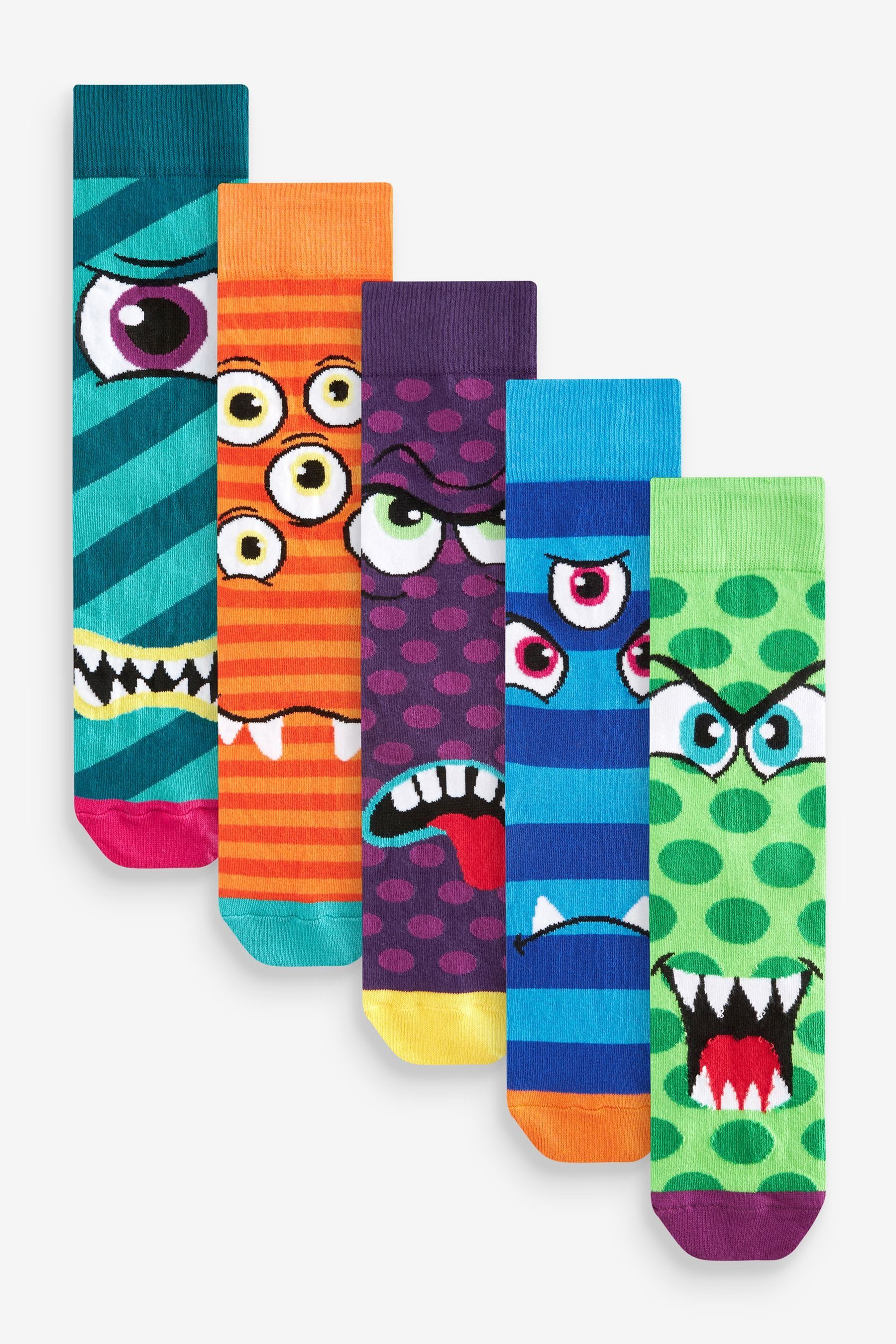 Next Kurzsocken Gemusterte Socken, 5er-Pack (5-Paar) Bright Monsters