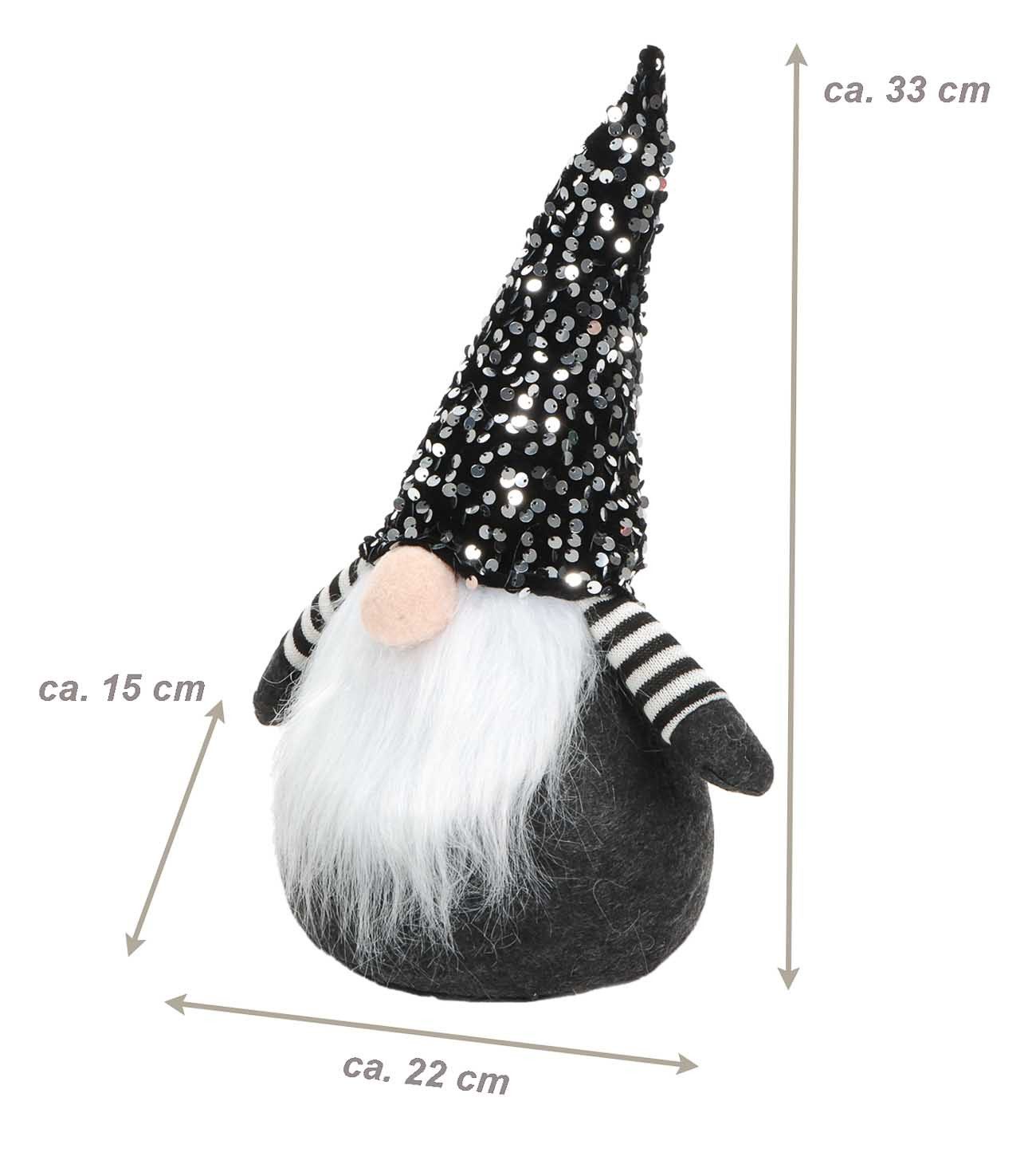 Bubble-Store Weihnachtsfigur Wichtel mit Biegsamer Zipfelmütze (Weihnachtswichtel mit Pailletten), Weihnachtsfigur
