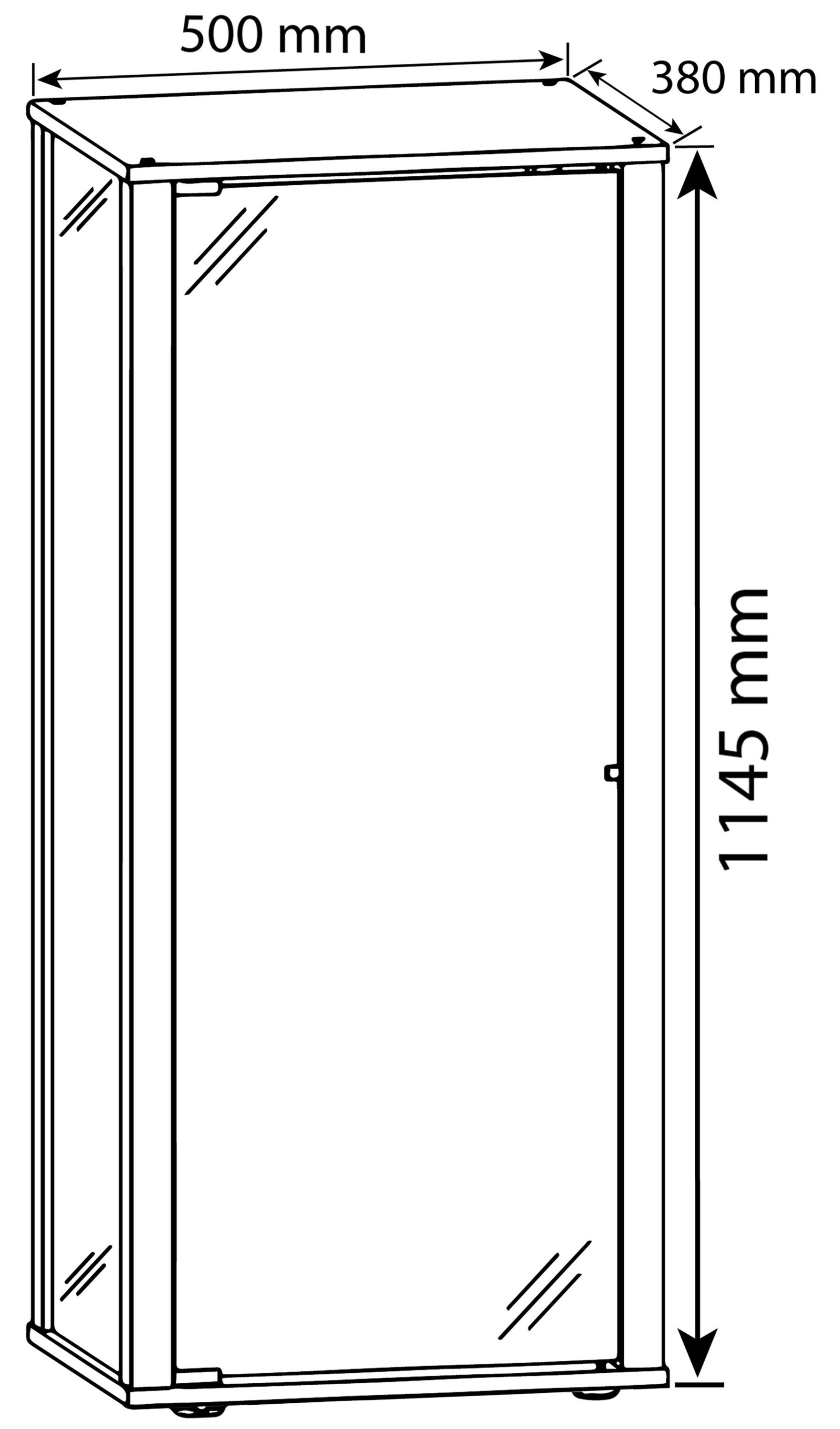 VCM Standvitrine Holz Kavisa Vitrine Sammelvitrine Silber Stand M Glas