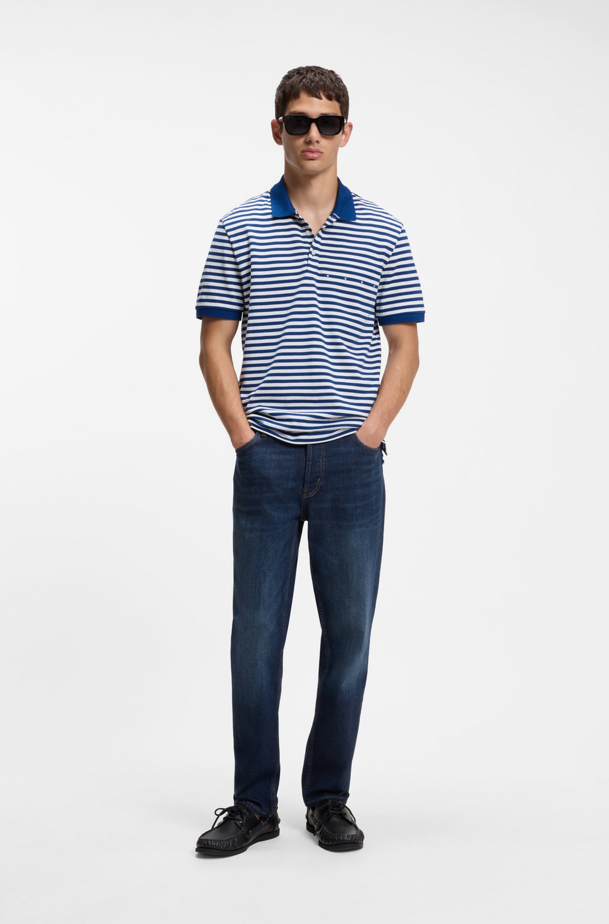 HUGO Tapered-fit-Jeans HUGO 634 aus Stretch-Denim, mit Knopfleiste – Bild 3 von 5