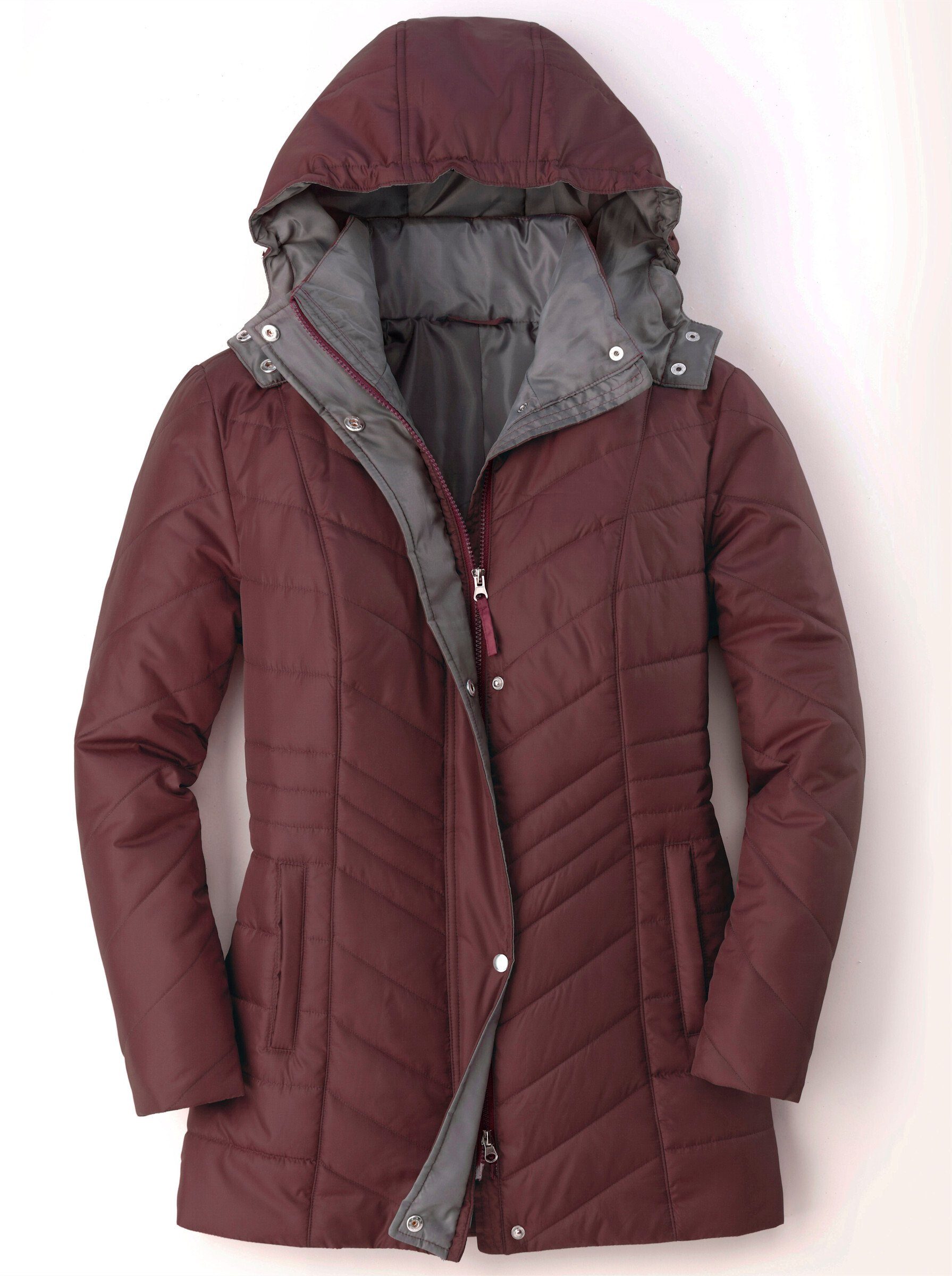 Sieh an! Allwetterjacke bordeaux-grau