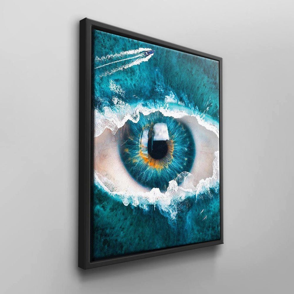 Halluzination DOTCOMCANVAS® Leinwandbild, Abstraktes weißer mit von Rahmen Wandbild Meer