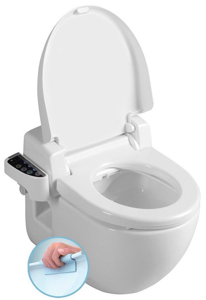 Sapho Tiefspül-WC BRILLA Wandtoilette mit elektronischem Bidet BLOOMING, Sapho-NB-R770D-1-SET
