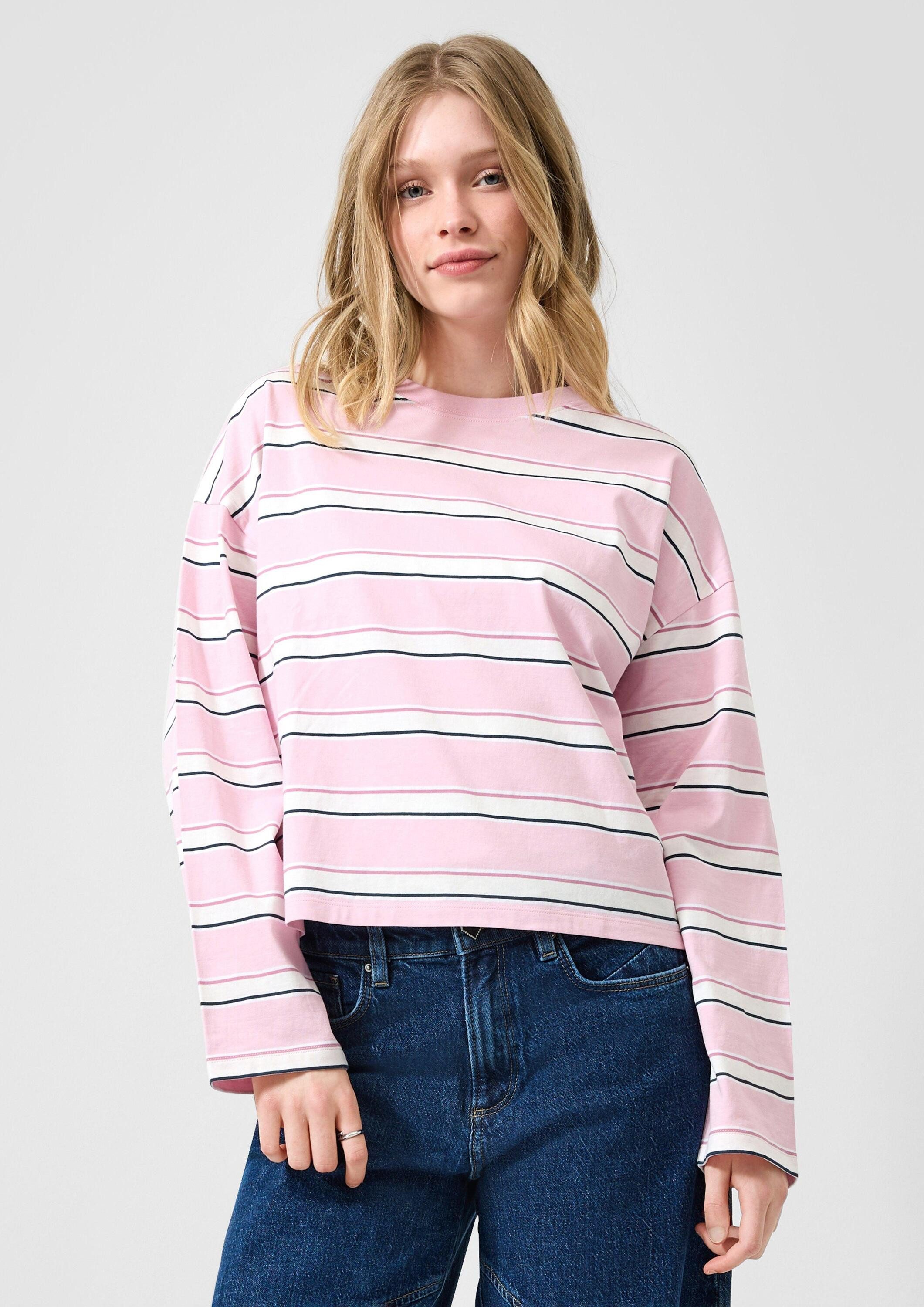 QS Langarmshirt T-Shirt Ringelshirt