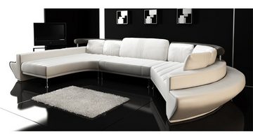 BULLHOFF Wohnlandschaft Leder Wohnlandschaft XXL Sofa U-Form Couch Blau Grün Designsofa ZÜRICH, Made in Europe, das ORIGINAL