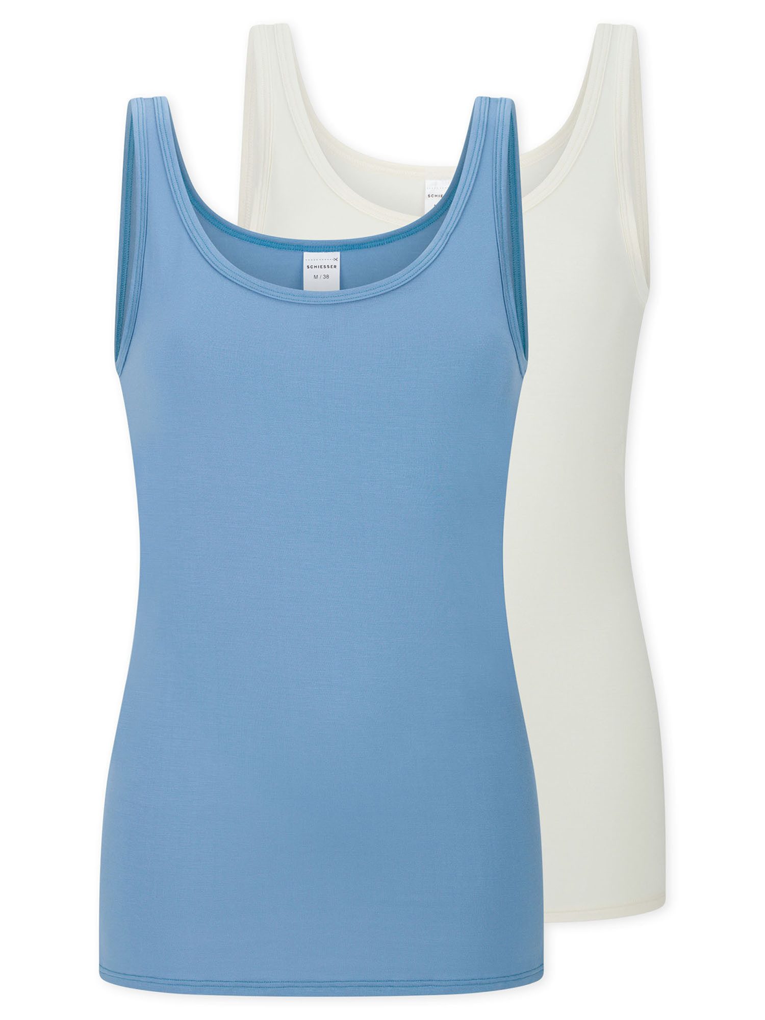 Schiesser Unterhemd Modal Essentials (2-St) Achselhemd, Tanktop, Unterziehshirt
