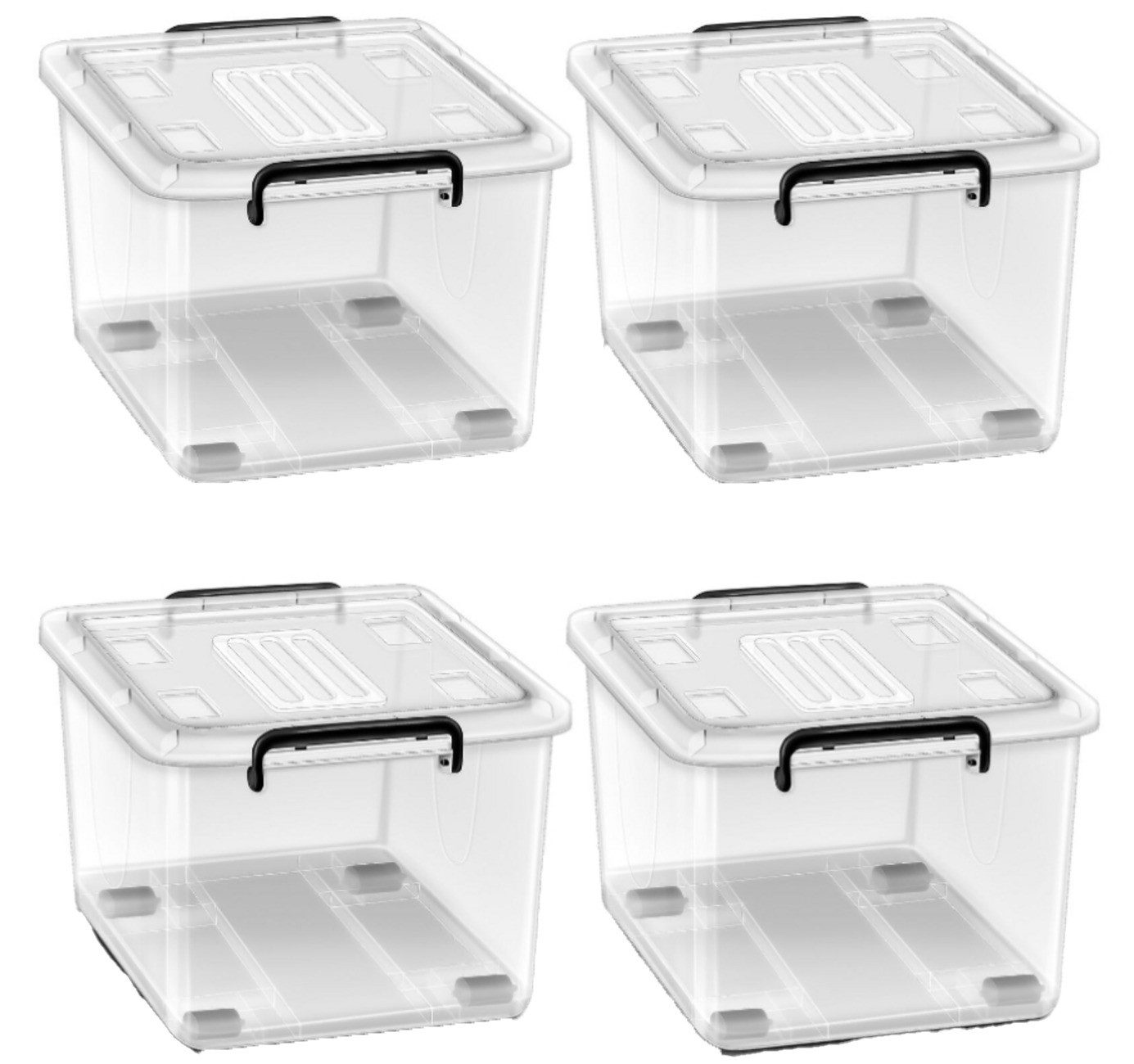 EBUY Aufbewahrungsbox Stapelbare Aufbewahrungsboxen für die Küche mit Deckel (4 St)