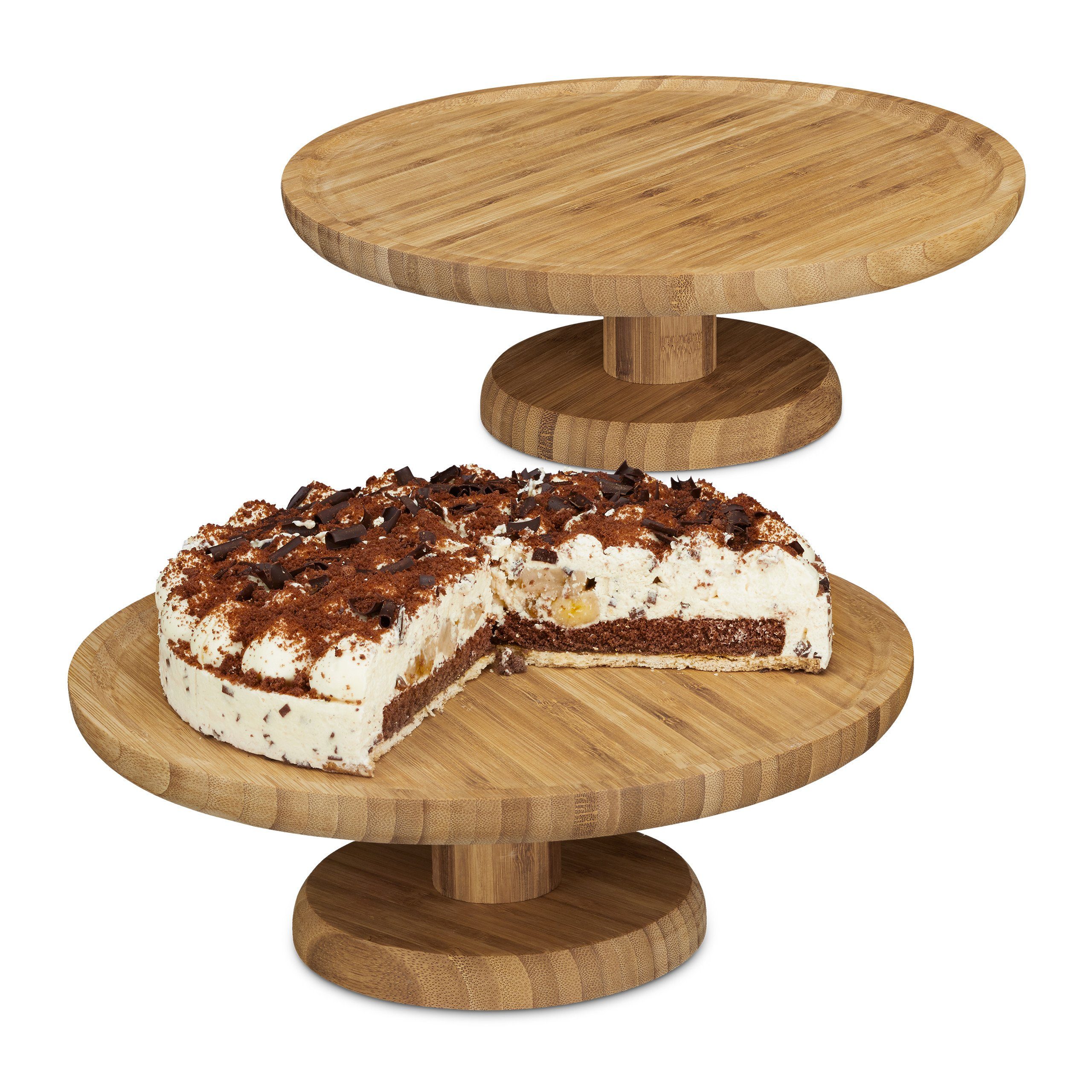 Tortenplatte 2 x Tortenplatte Bambus Ø 33 cm