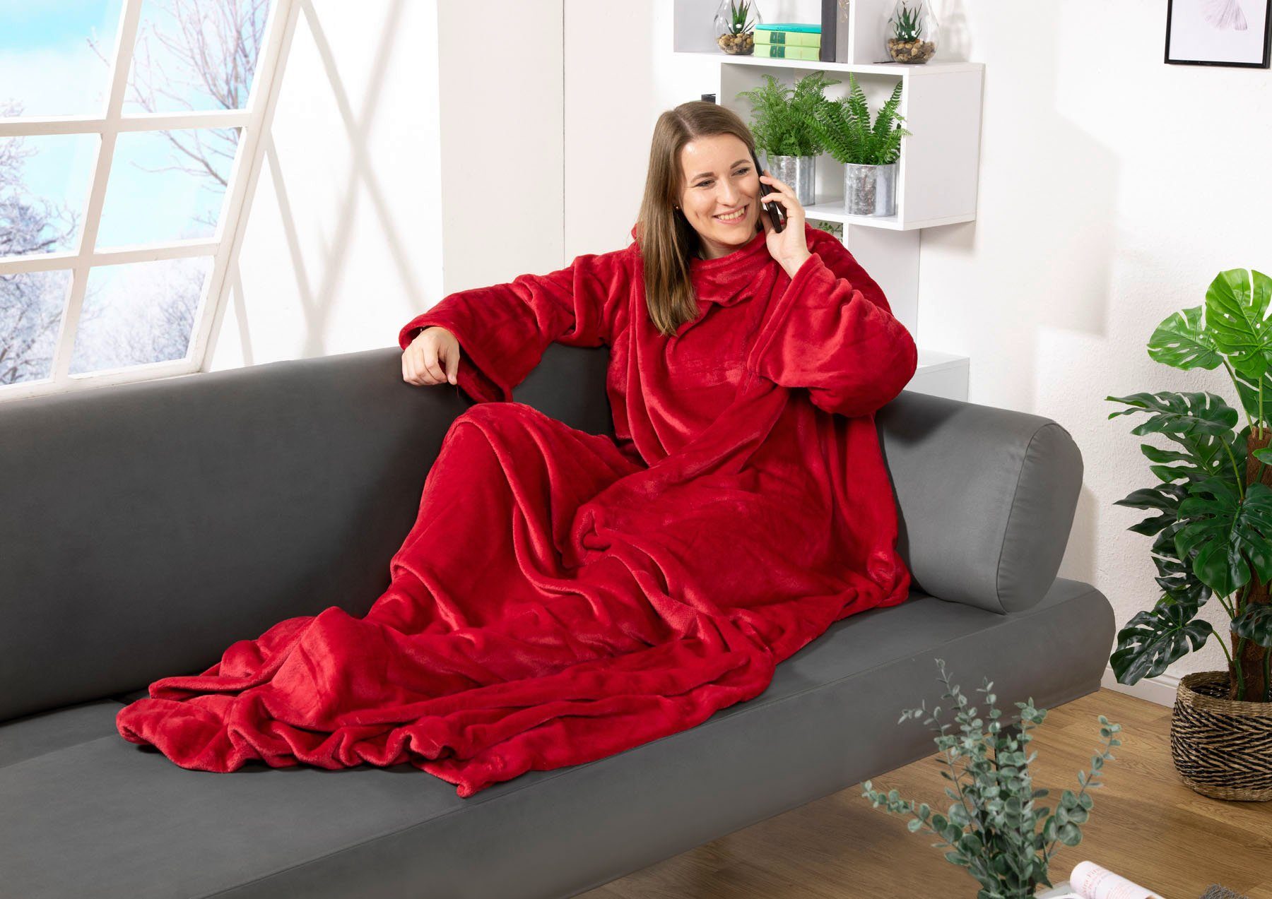 Wohndecke Kuscheldecke mit Ärmeln Super Soft günstig online kaufen