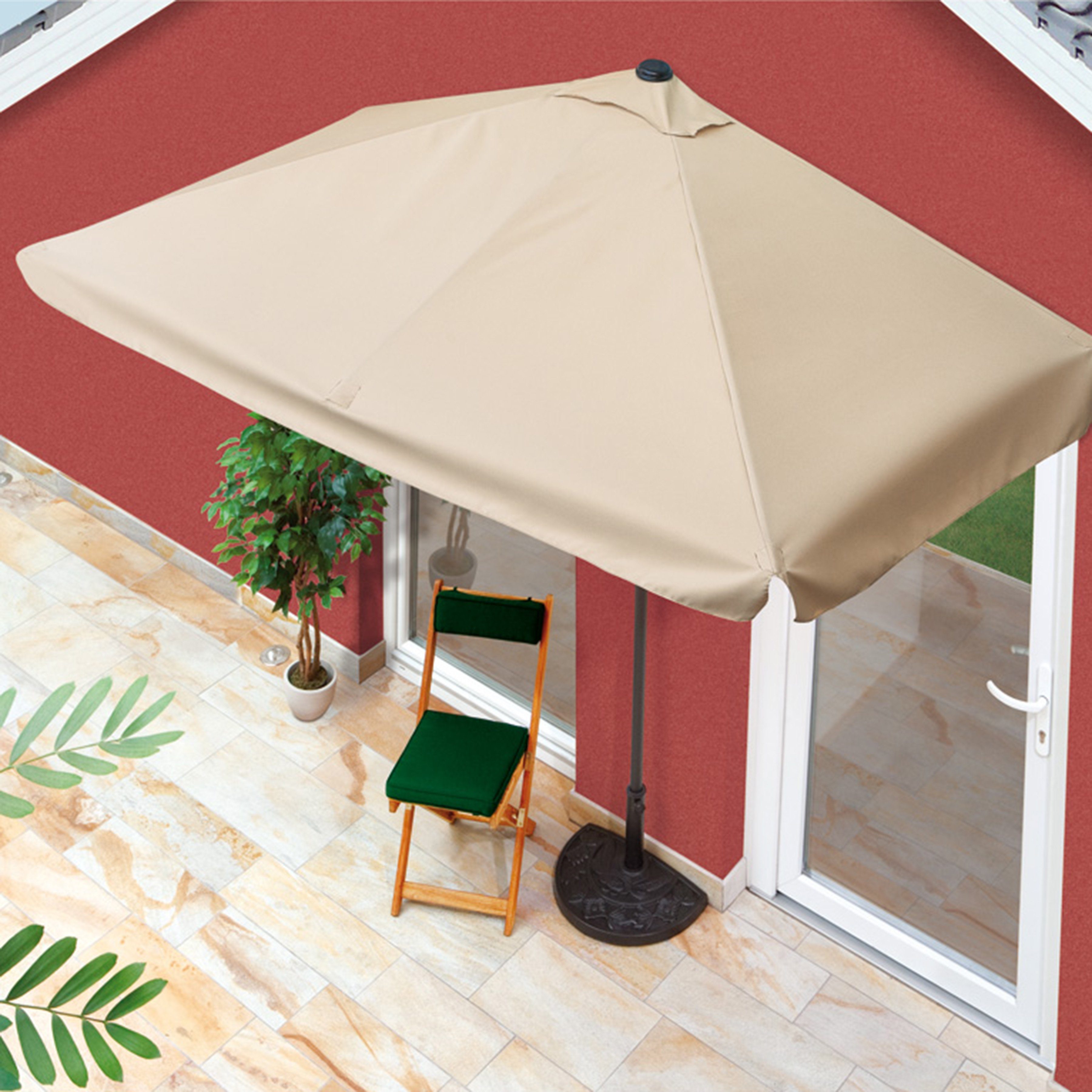 EASYmaxx Sonnenschirm »Balkon/Terasse inkl. Handkurbel UV-Schutz 40+«,  rechteckig 230 x 140 cm beige