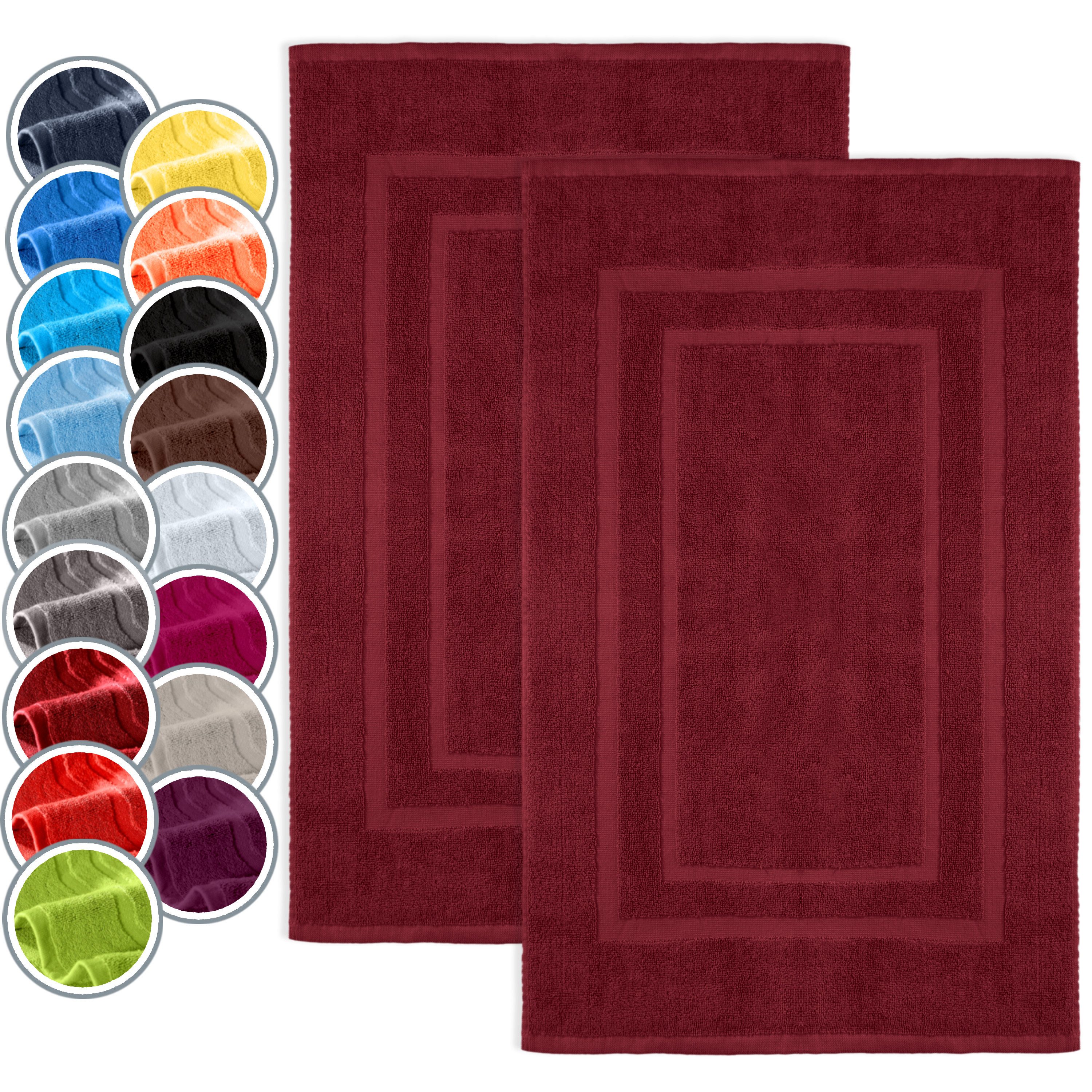 NatureMark Badematte 2er-Set Badvorleger 50x80cm, strapazierfähig, Baumwoll günstig online kaufen