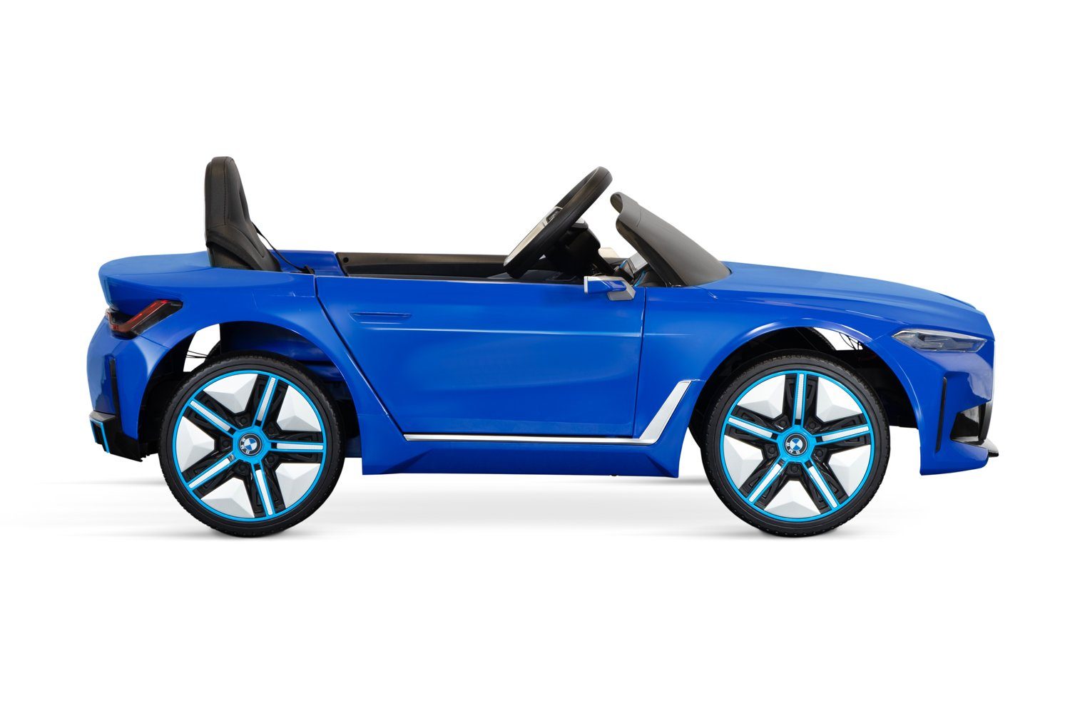 Kidix Elektro-Kinderauto Elektroauto 12V/7Ah i4 Lizenz Kinderauto mit Elektro Blau 2x30W BMW