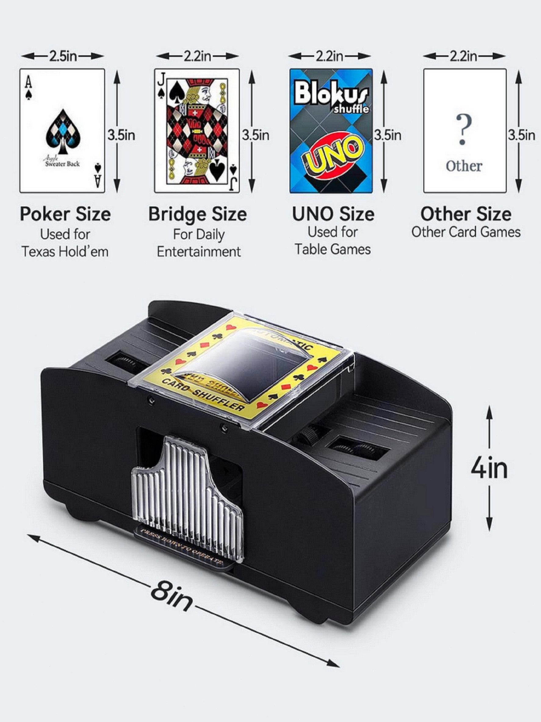 AIBISTAR Spiel Automatischer Kartenmischer für 2 Decks Kartenmischmaschine, Kartenspiel, Kartenspiel, Automatisches Mischen und Manuelles Mischen