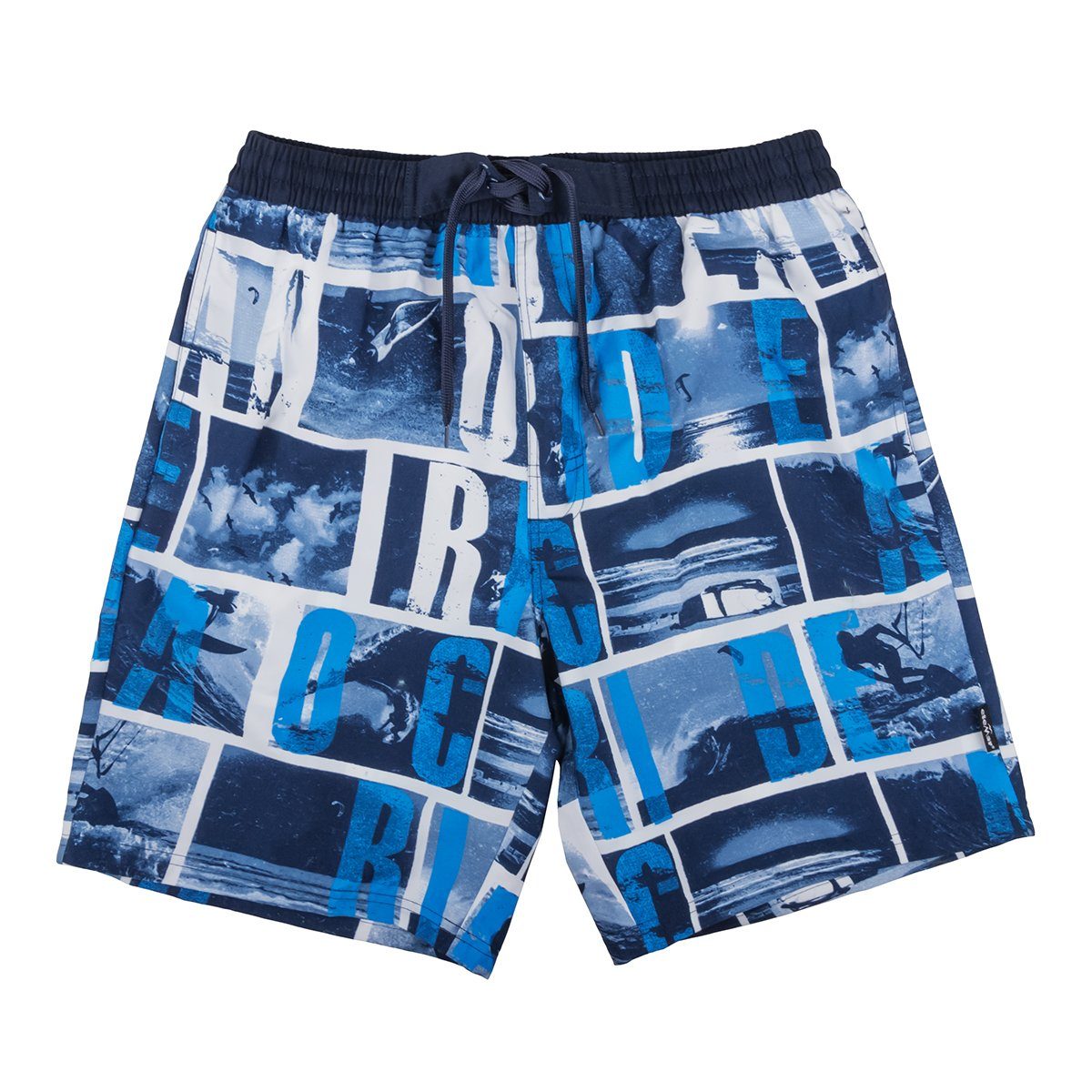 Badeshort Alloverprint Badeshorts ELEMAR Elemar blau-weißer Übergrößen