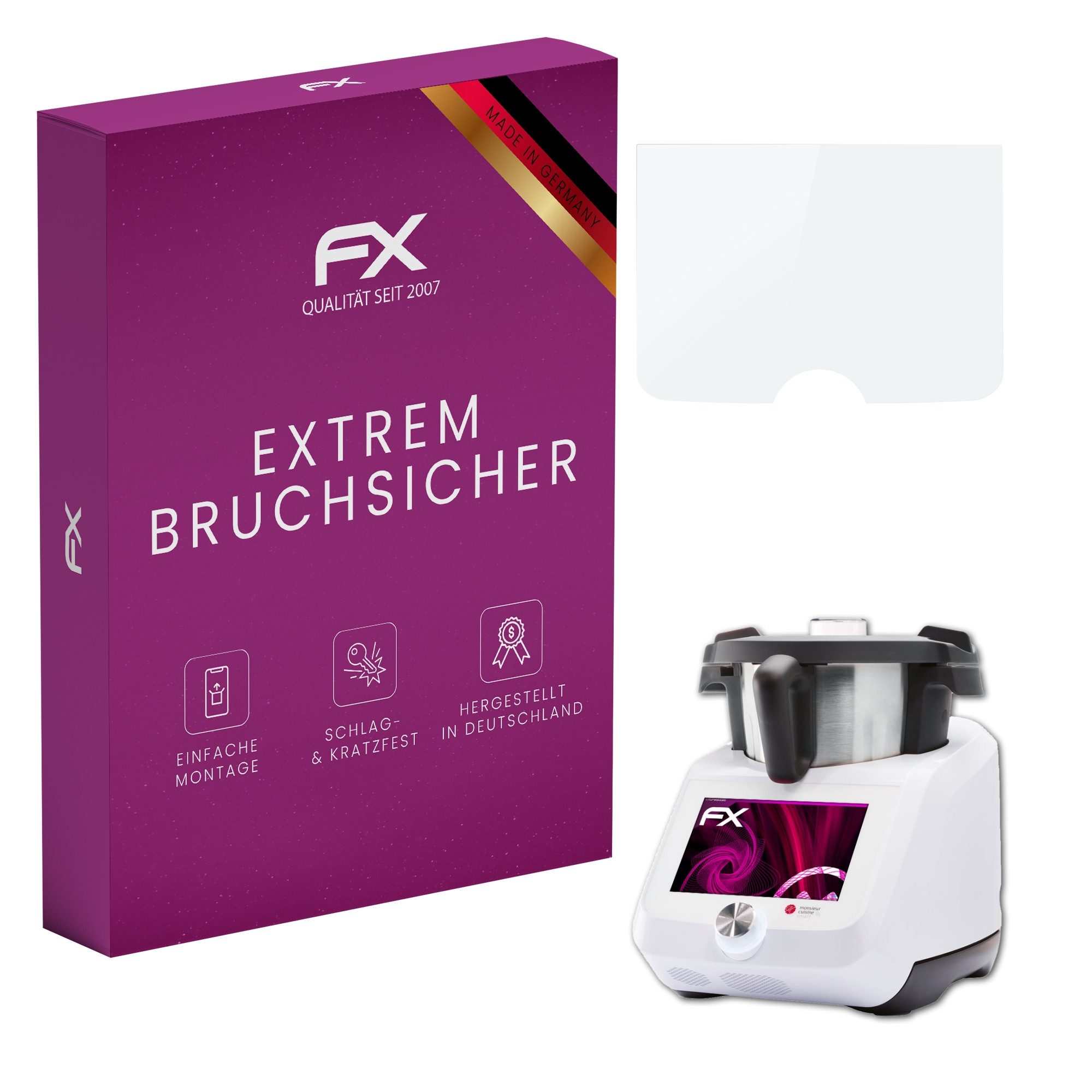 atFoliX Schutzfolie Panzerglasfolie für Monsieur Cuisine smart, Ultradünn und superhart