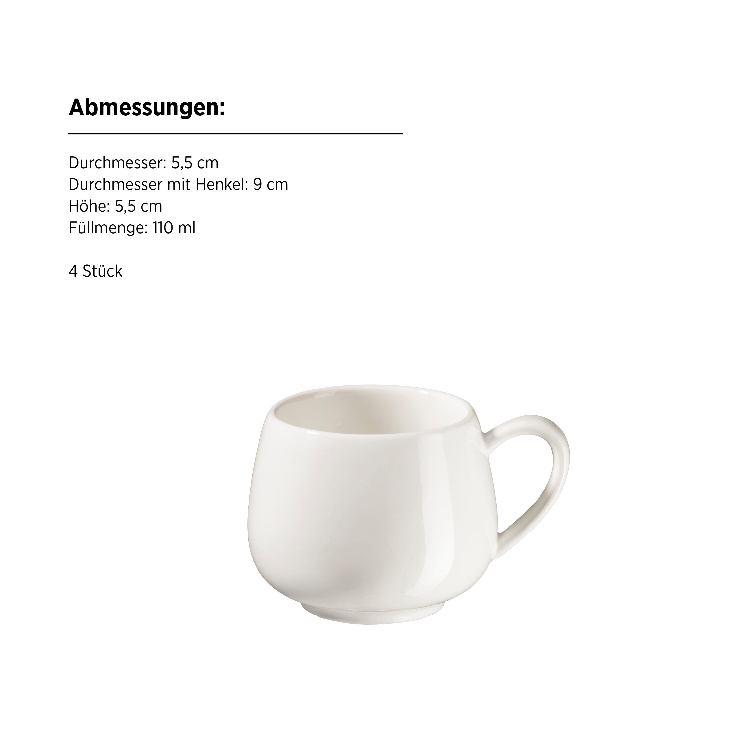 MÄSER Tasse Taya, 8-tlg., Porzellan