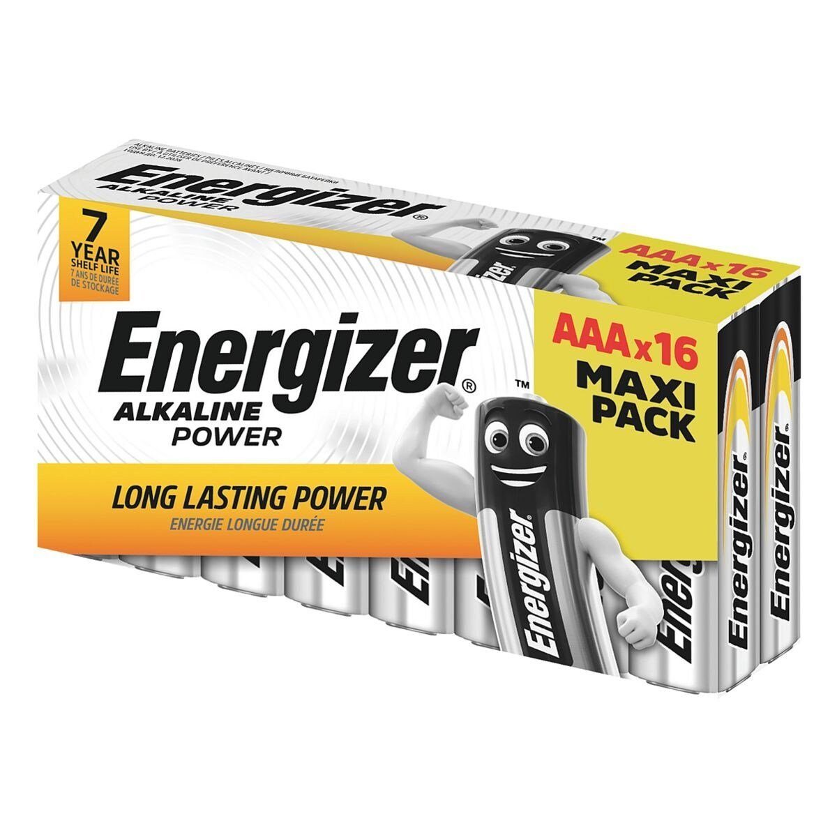 Energizer Alkaline Power Batterie, (16 St), Micro / AAA, 1,5 V, Alkali