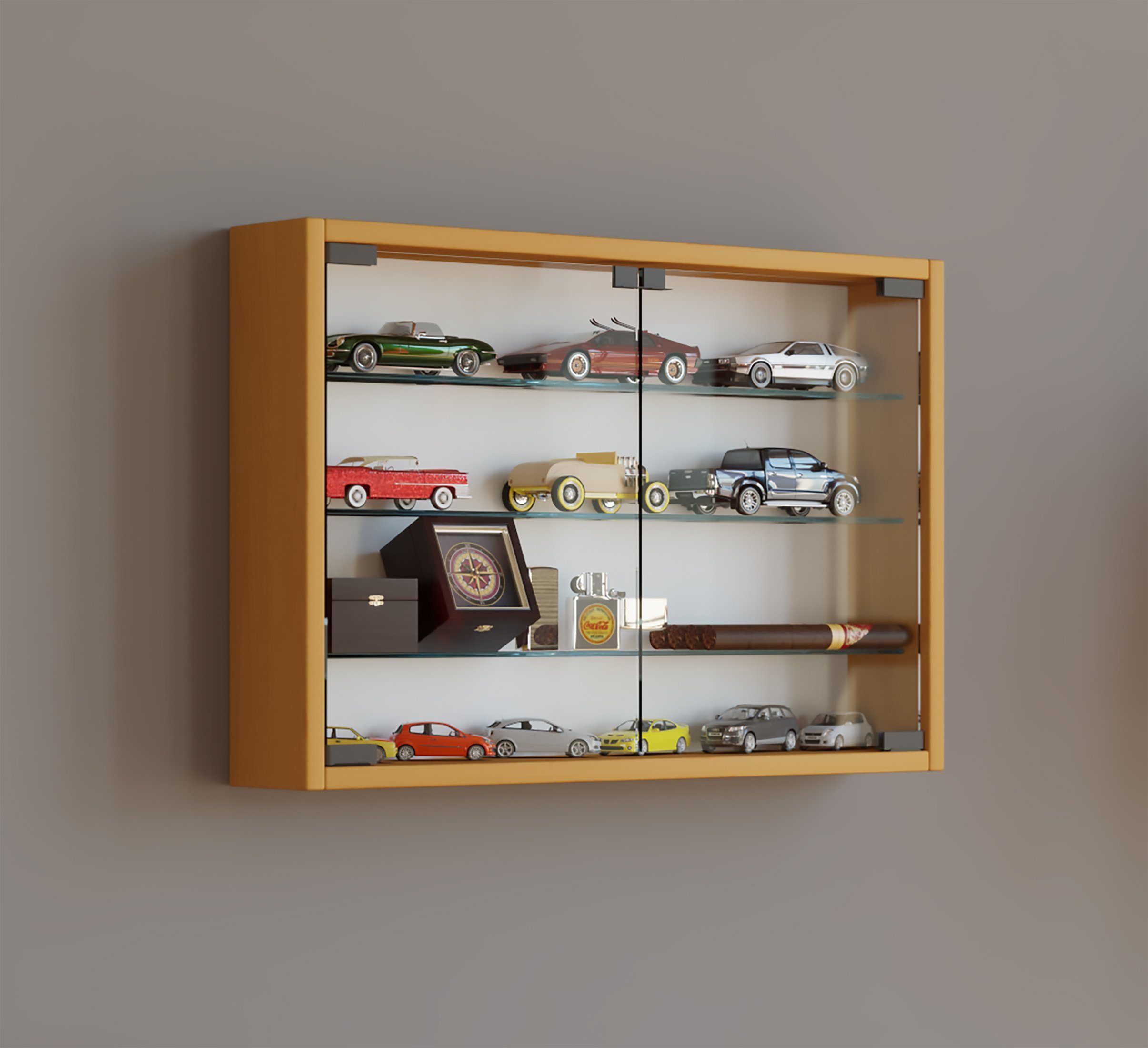 VCM Hängevitrine Wandvitrine Mandosa mit Glastüren, H. 40 x B. 60 x Glasvitrine hängend, Modern und platzsparend