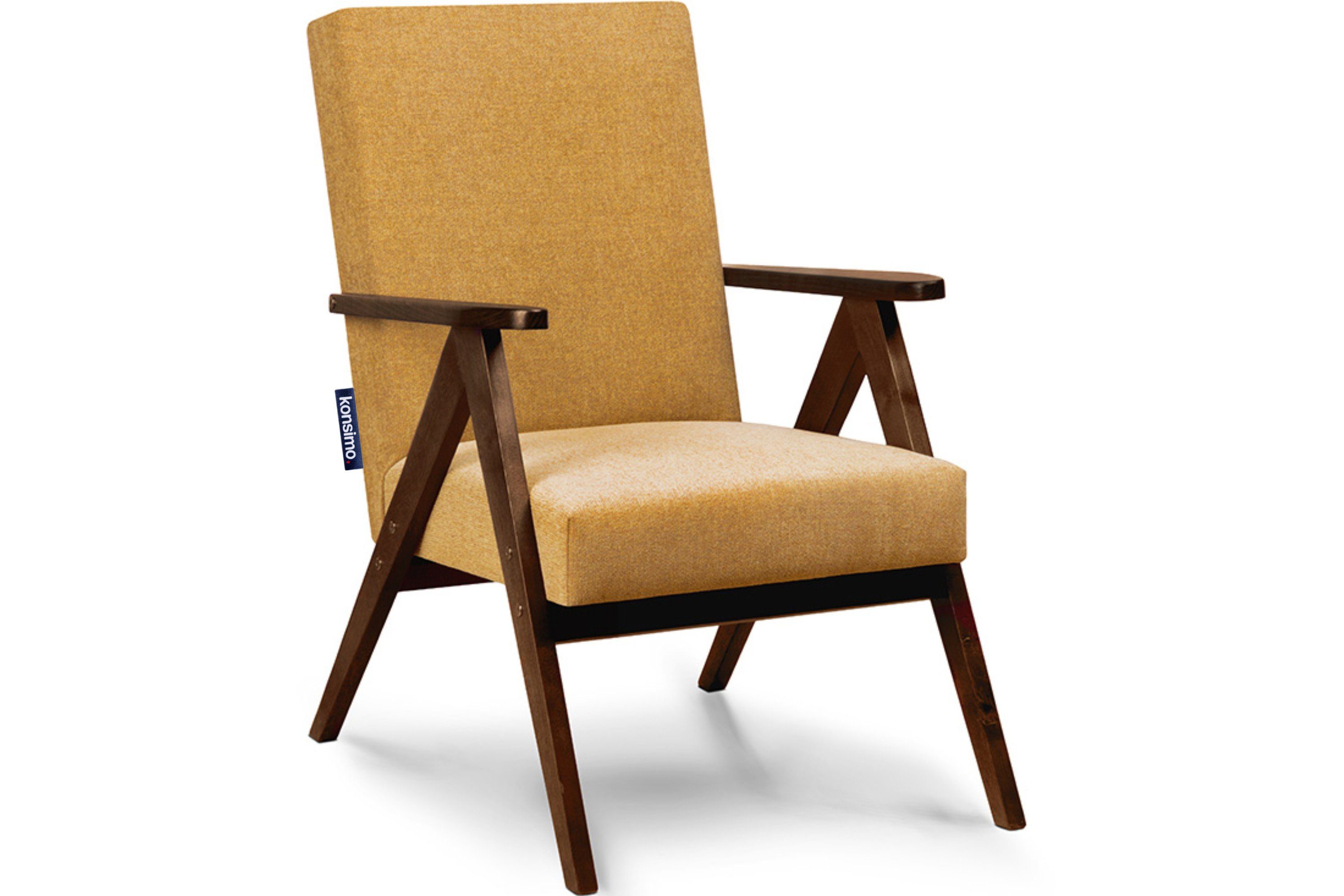 NASET Rahmen profilierte Sessel, lackiertem Konsimo aus Cocktailsessel Rückenlehne Holz,