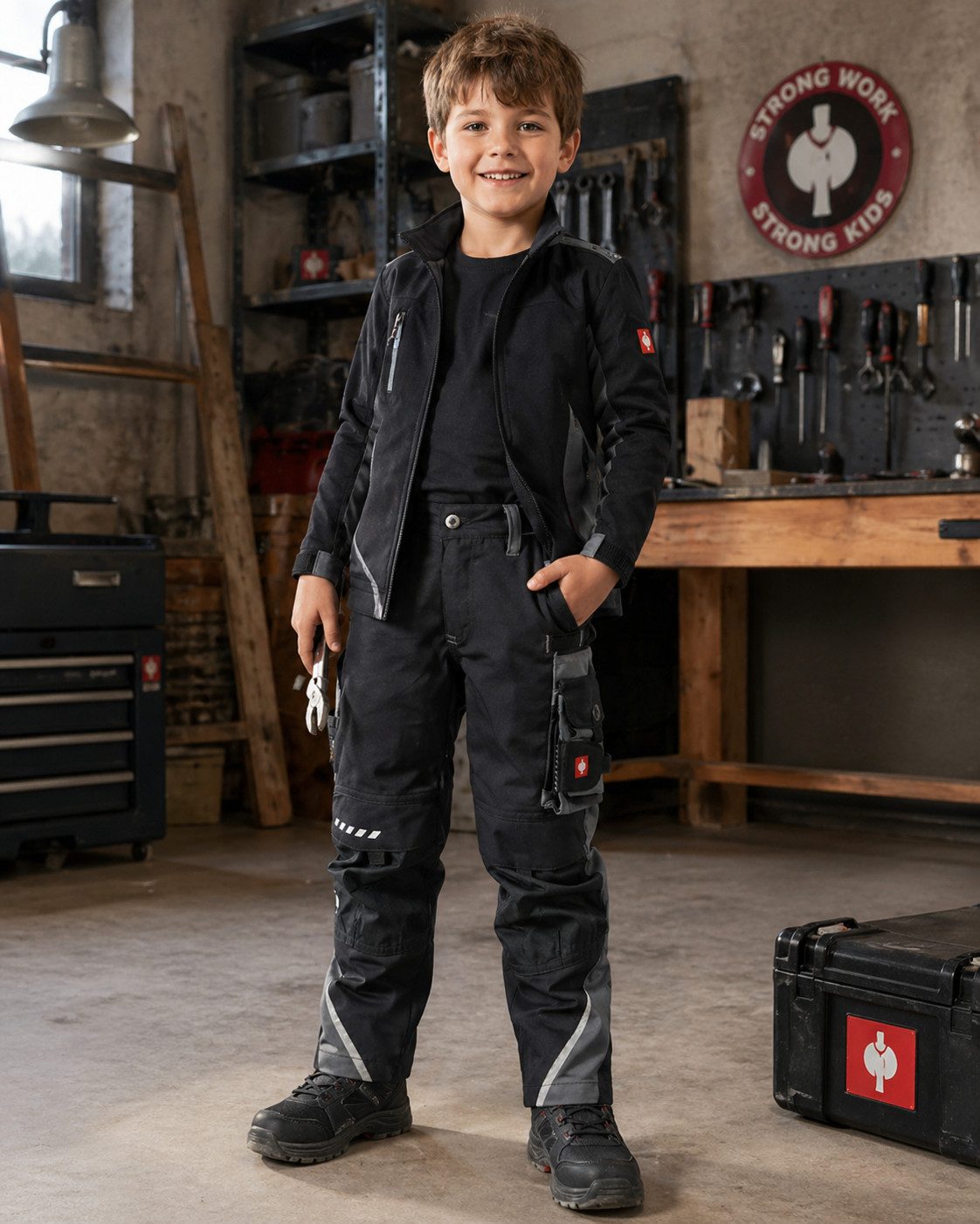 Engelbert Strauss Bundfaltenhose e.s. motion Robuste Kinder Bundhose mit CORDURA, viele Taschen. weitenverstellbarer Bund